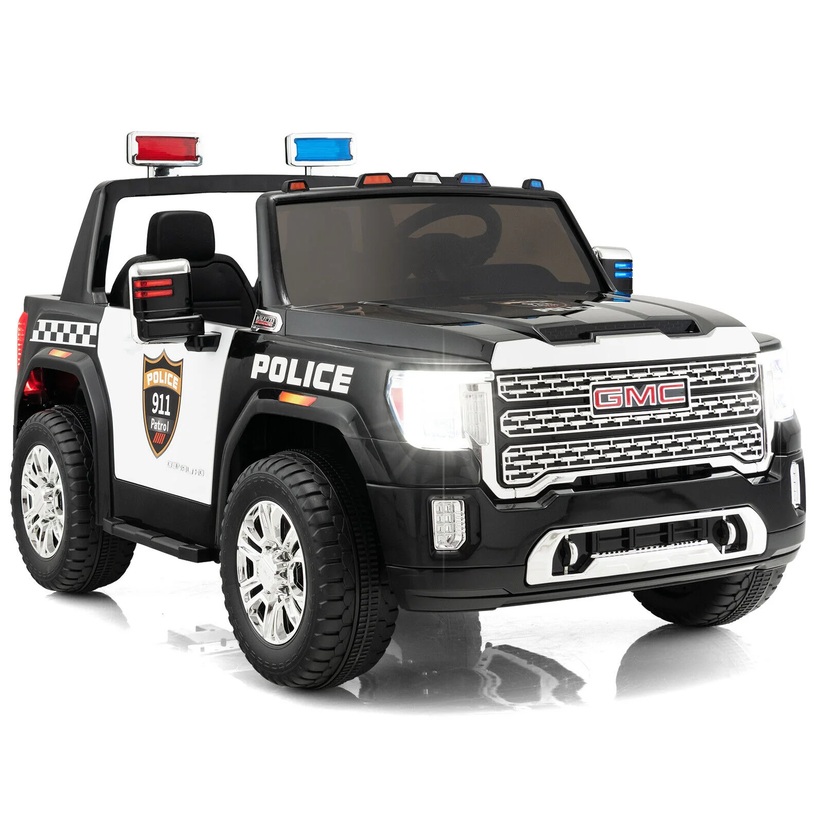 2-Seater Electric Police Car for Kids with Dual Control Modes - 12V Ride On Toy - Image 8