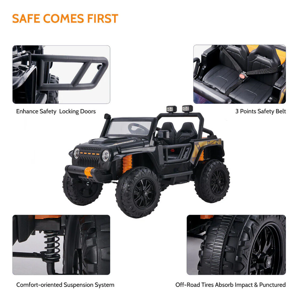 2-Seater Electric Ride-On Car for Kids with Remote Control and Music - 12V Battery Powered - Image 10