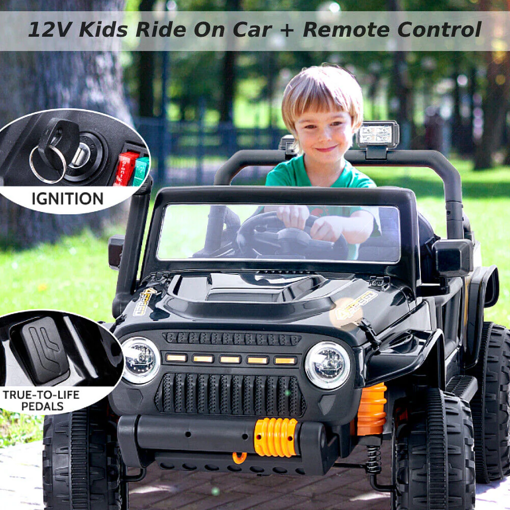 2-Seater Electric Ride-On Car for Kids with Remote Control and Music - 12V Battery Powered - Image 3