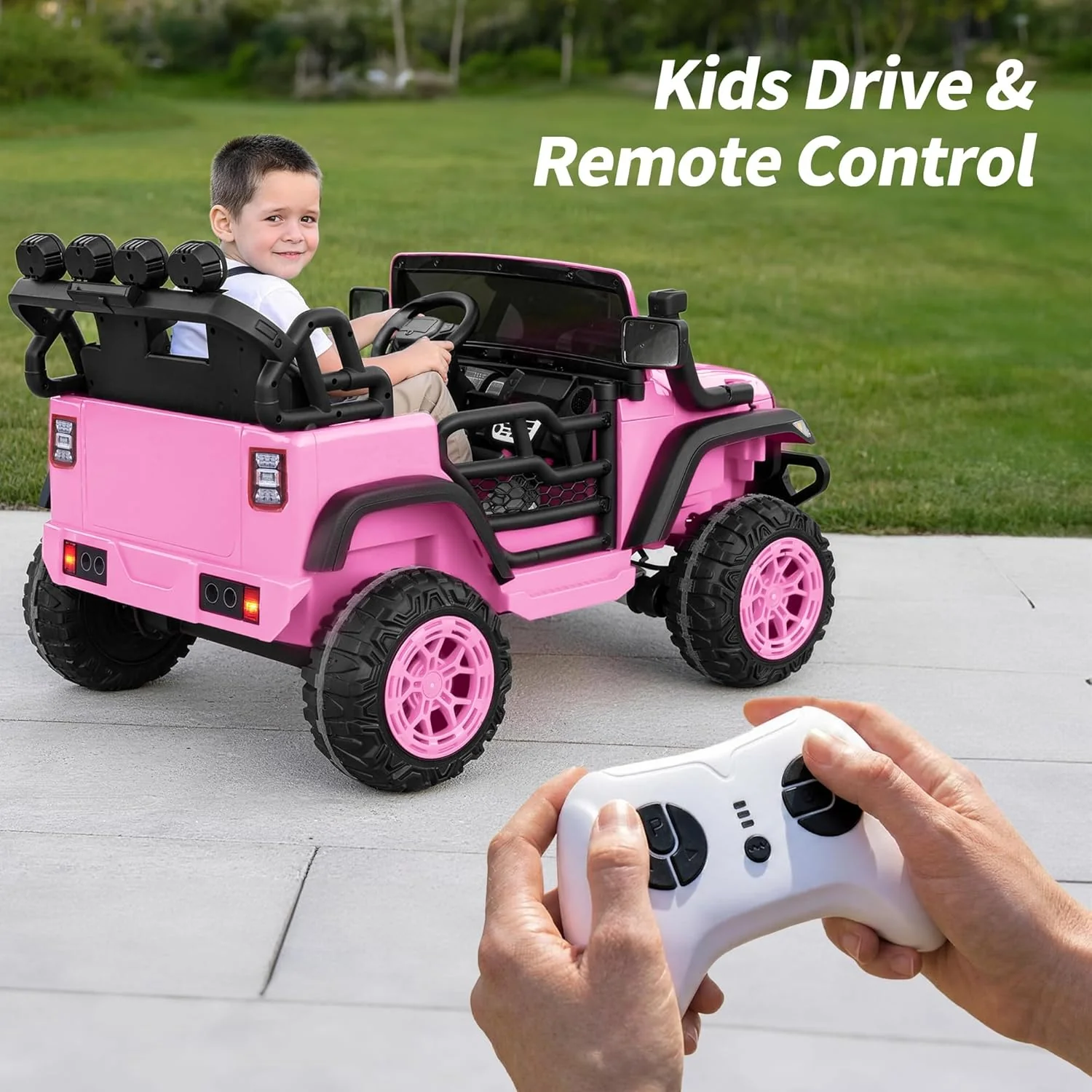 24V 2 Seater Ride On Car Truck for Kids Ages 4-8, 4x4 Electric Ride On with Remote Control & Rubber Tires - Image 5