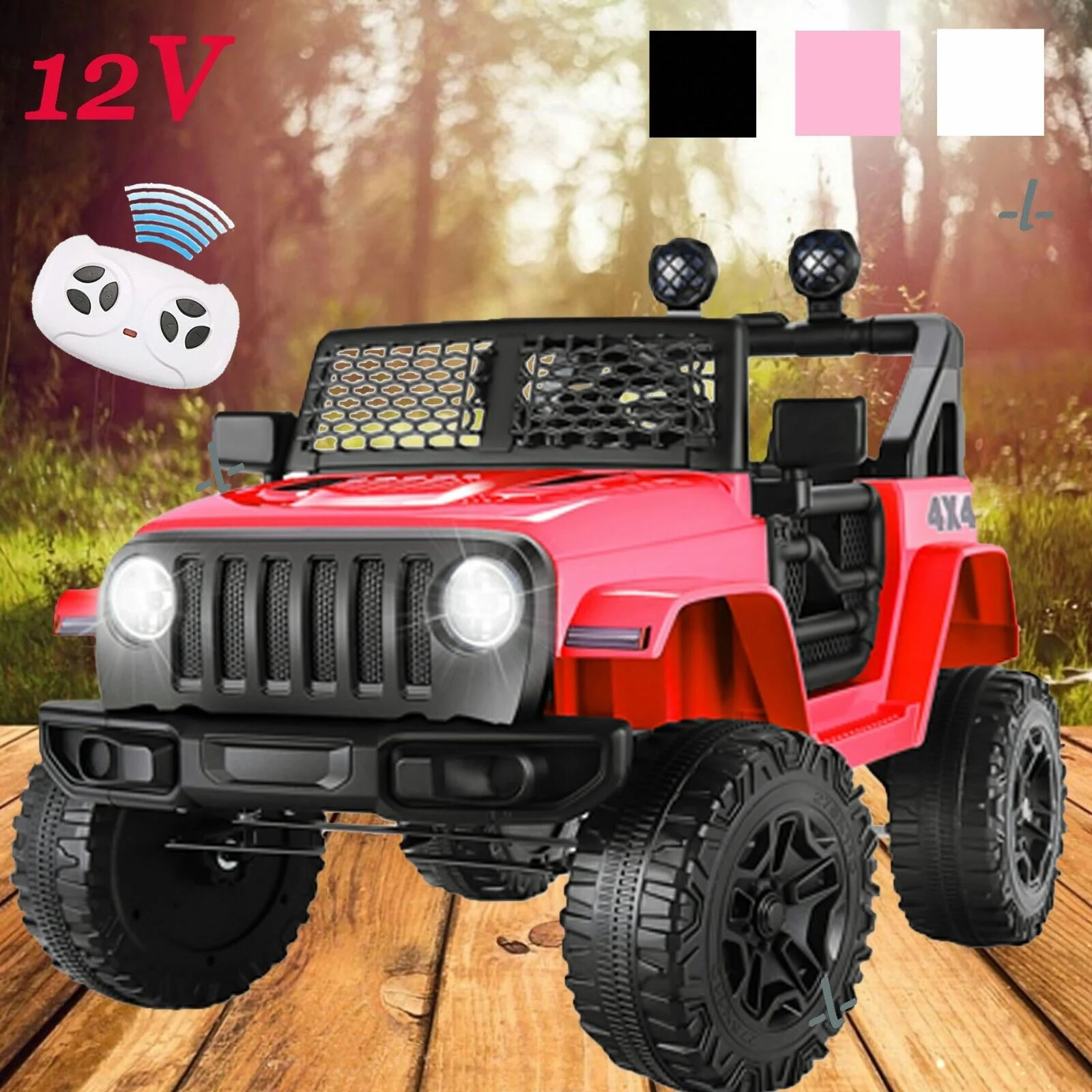 2-Seater Electric Ride-On Car with Remote Control, MP3 Player, and Realistic Truck Design for Kids (12V) - Image 11