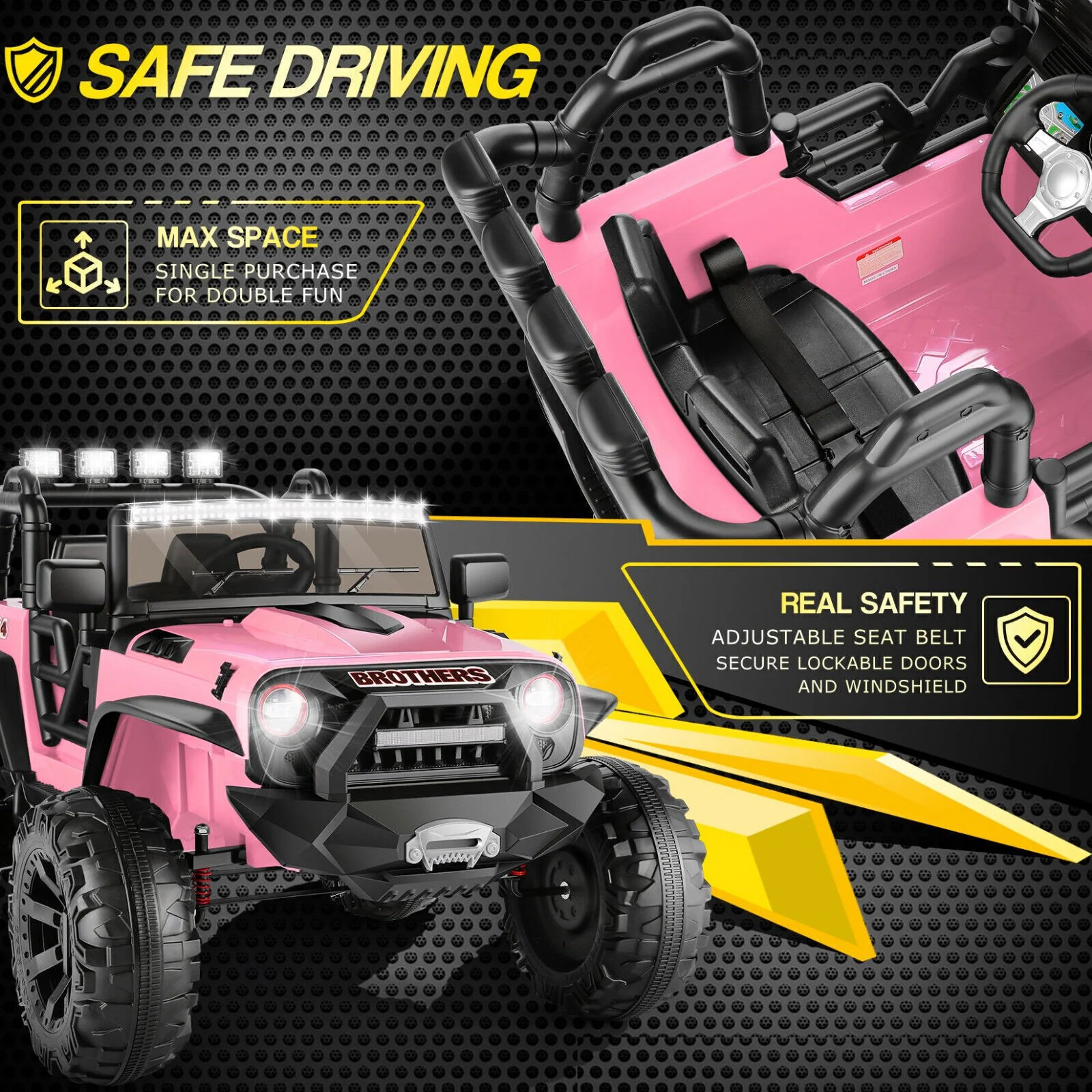 2-Seater Electric Ride-On Jeep for Kids with Remote Control - Perfect Gift for Young Adventurers! - Image 23