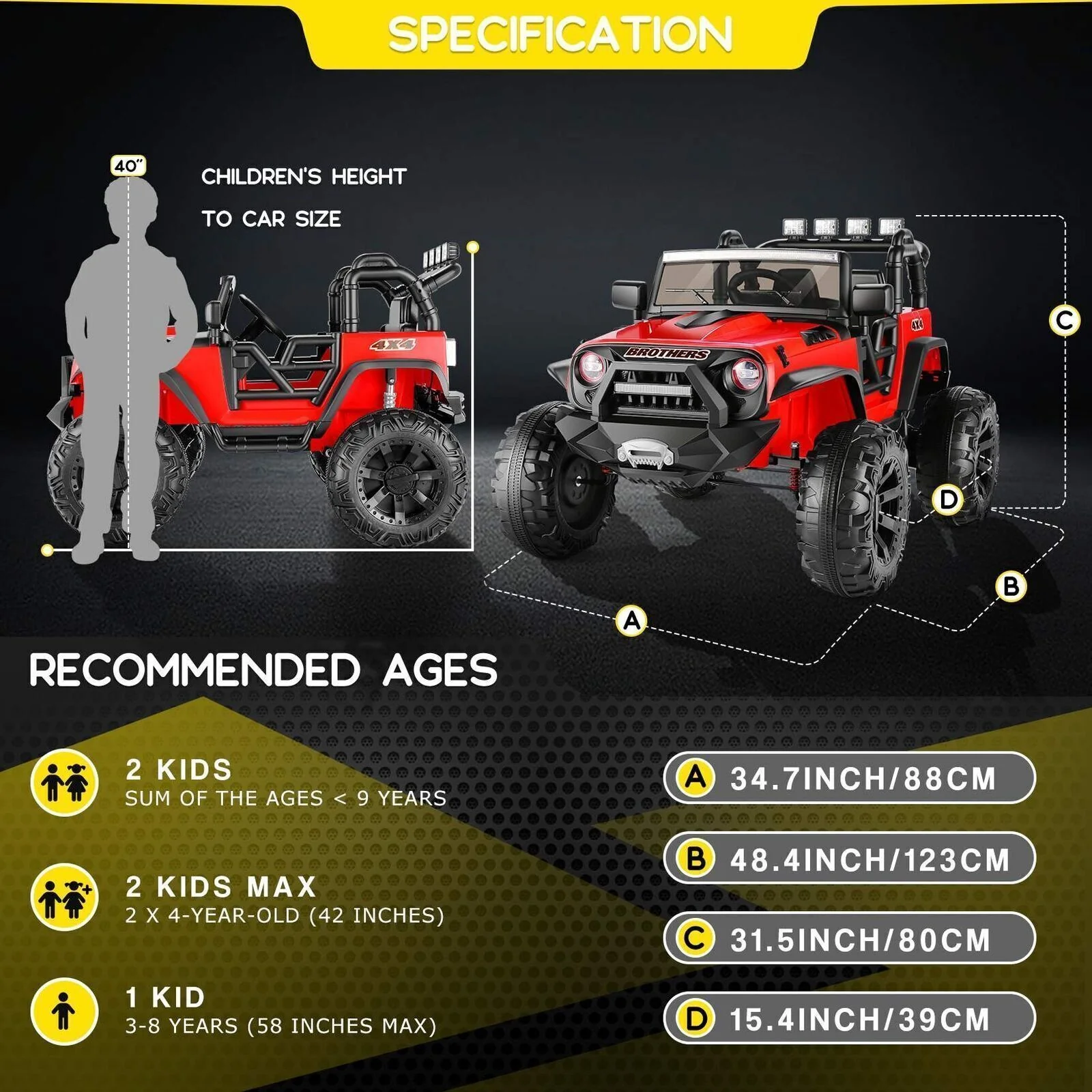 2-Seater Electric Ride-On Jeep for Kids with Remote Control - Perfect Gift for Young Adventurers! - Image 28