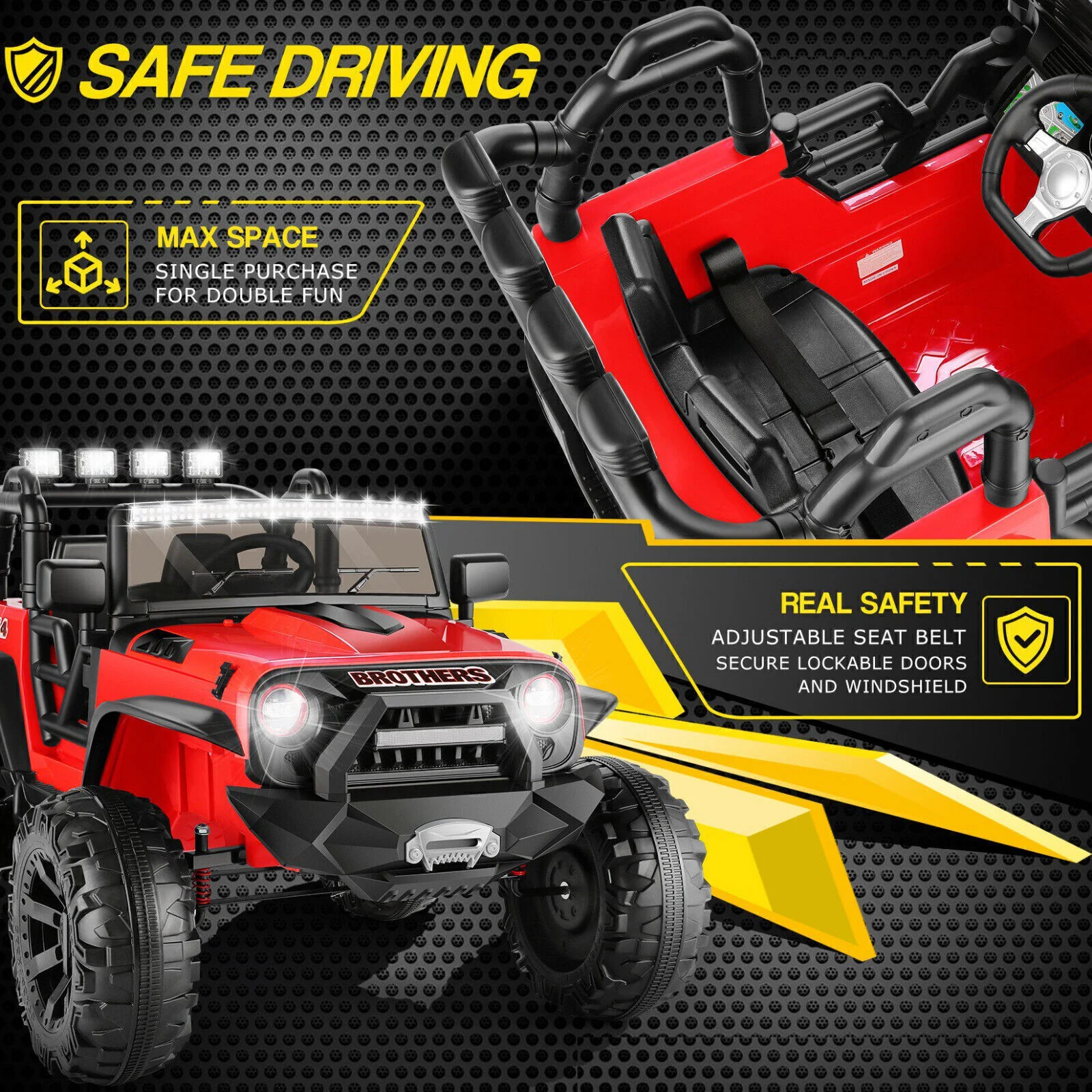 2-Seater Electric Ride-On Jeep for Kids with Remote Control - Perfect Gift for Young Adventurers! - Image 34