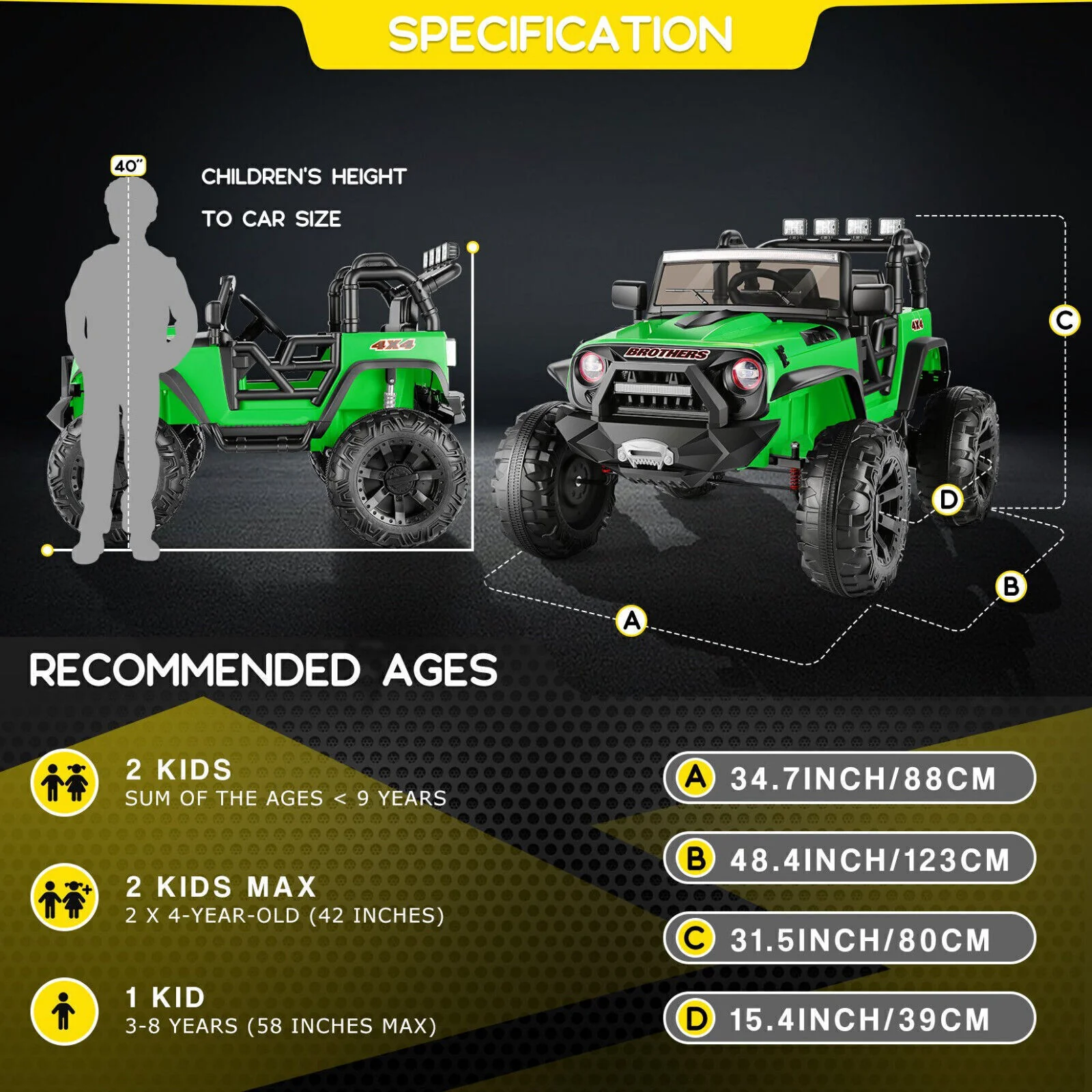 2-Seater Electric Ride-On Jeep for Kids with Remote Control - Perfect Gift for Young Adventurers! - Image 52