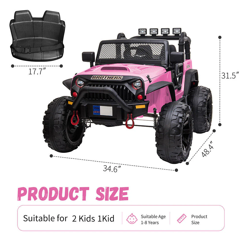 2-Seater Electric Ride-On Jeep with MP3 Player and LED Lights for Kids - Remote Control Included - Image 4