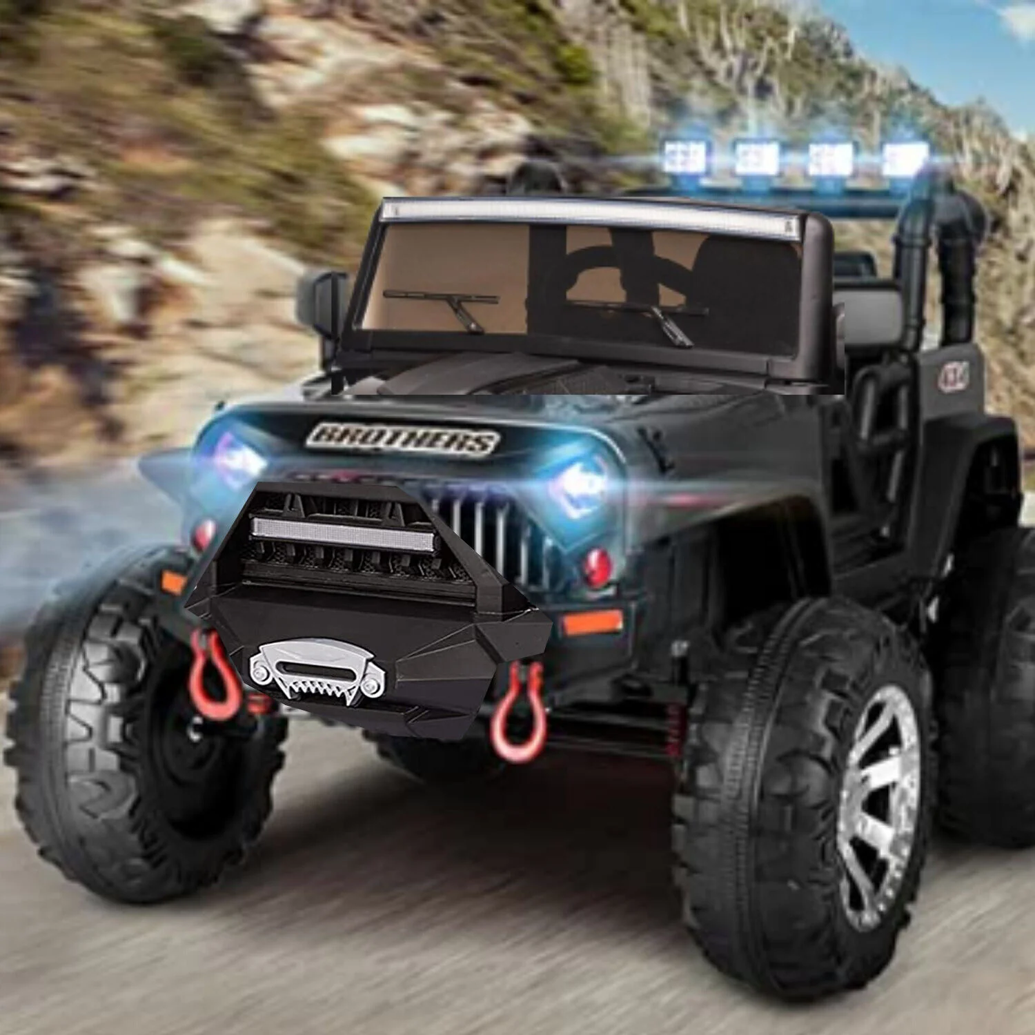 2-Seater Electric Ride-On Jeep with Remote Control, LED Lights, and MP3 Player - 24V 2x200W Power for Kids - Image 7