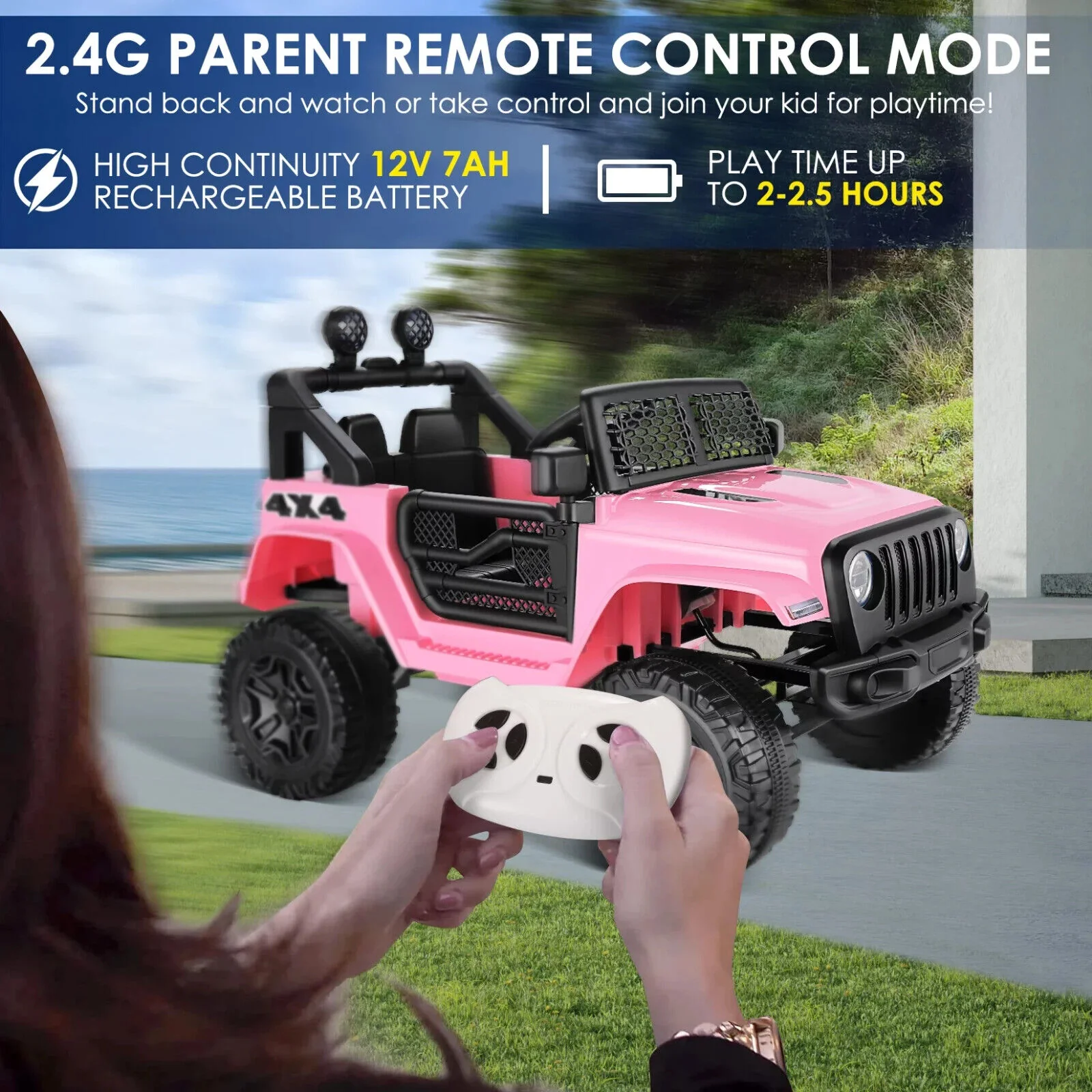 2-Seater Electric Ride-On Toy Truck for Kids with Bluetooth MP3 and Remote Control - 12V - Image 8
