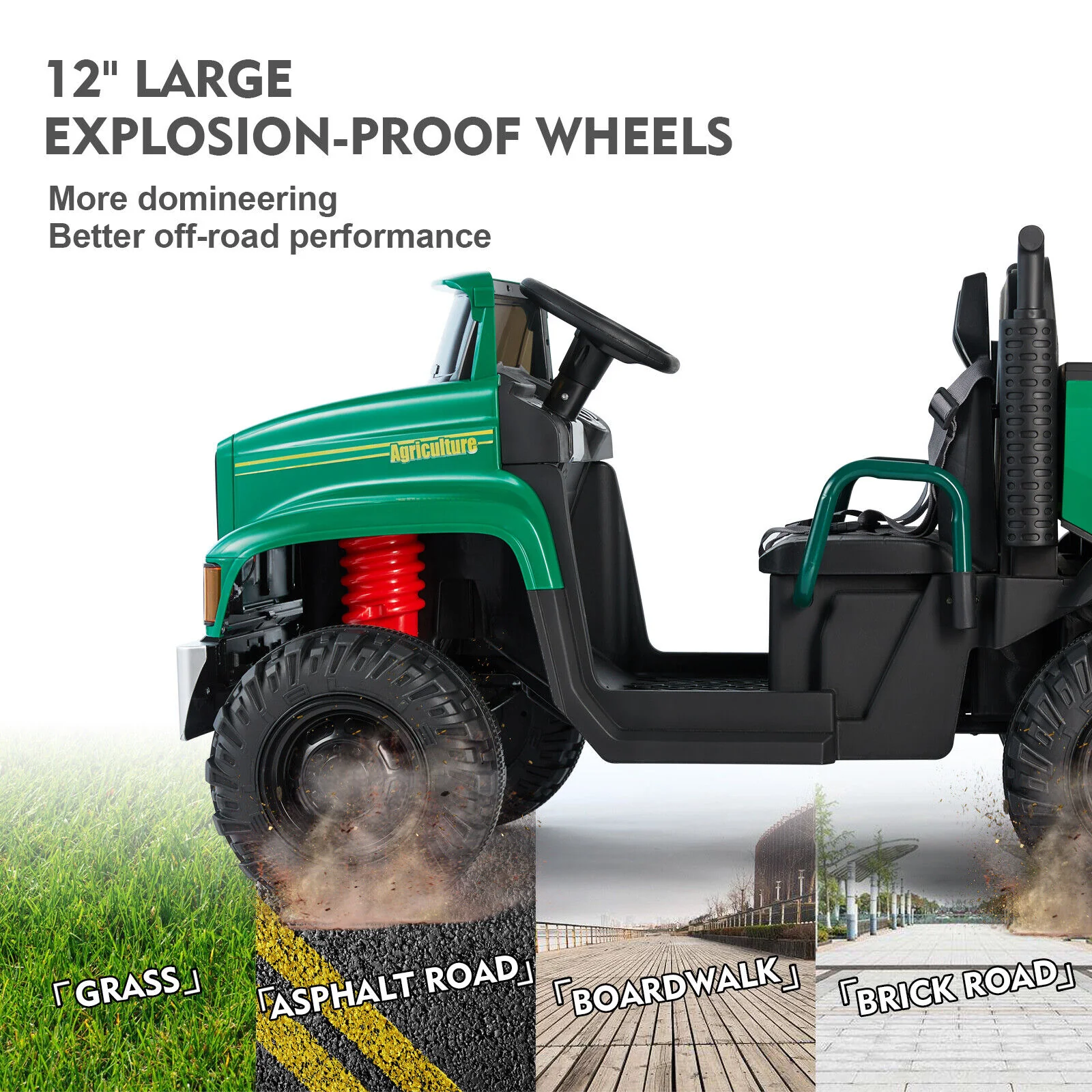 2-Seater Electric Ride-On Tractor with Dump Bed and 3-Speed RC - 24V Battery Powered Toy Car - Image 7