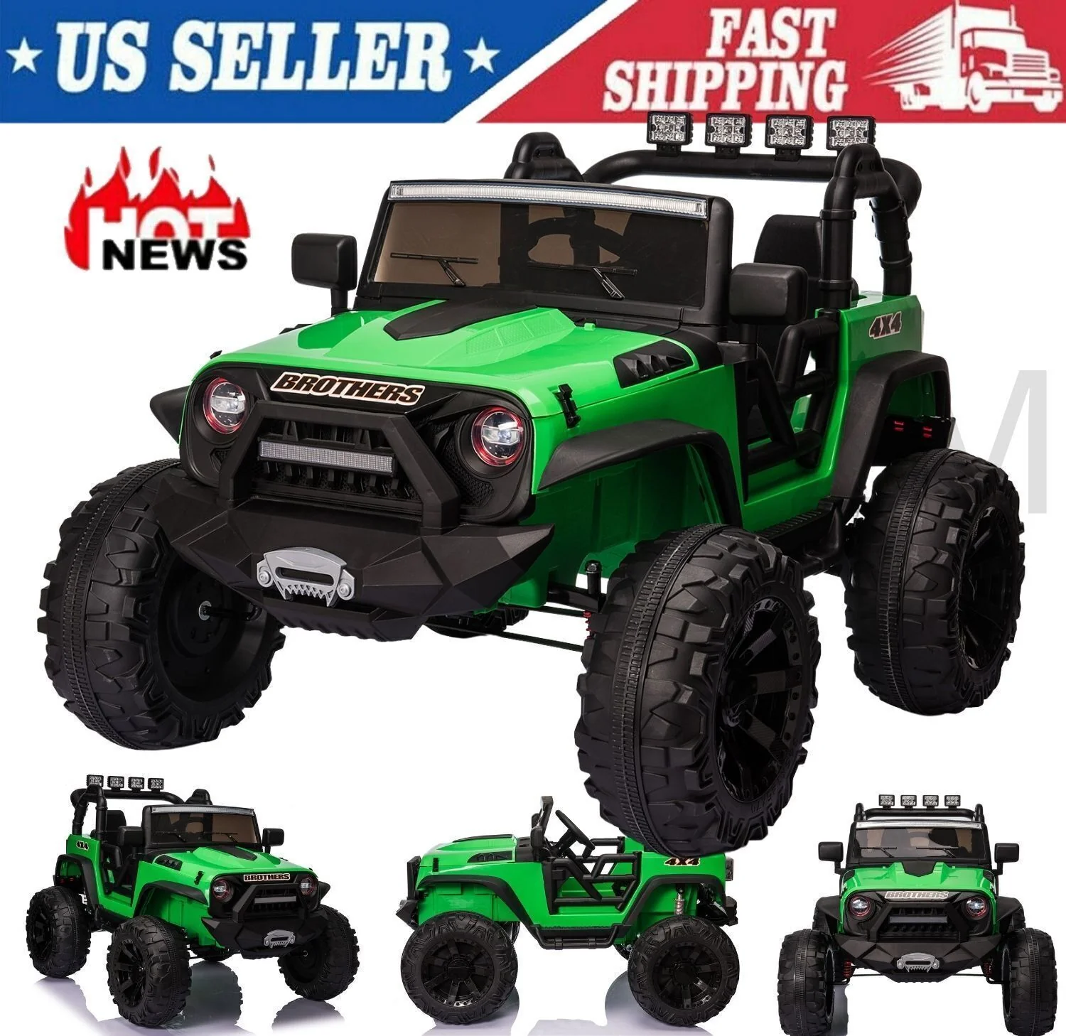 2-Seater Electric Ride-On Truck for Kids with Bluetooth and Remote Control - 24V - Image 10