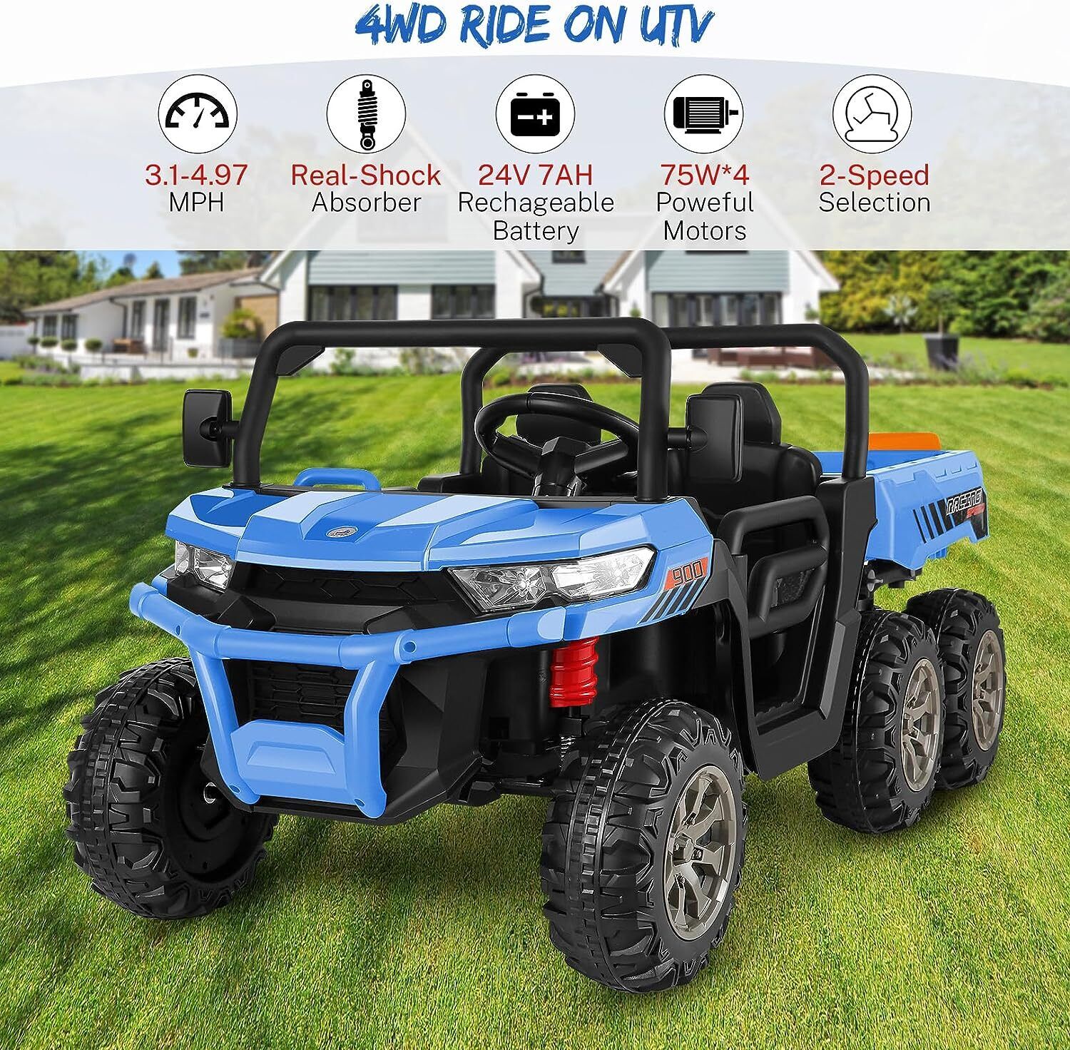 2-Seater Electric Ride-On Truck with Remote Control and Dump Bed - 24V Kids' Vehicle - Image 15