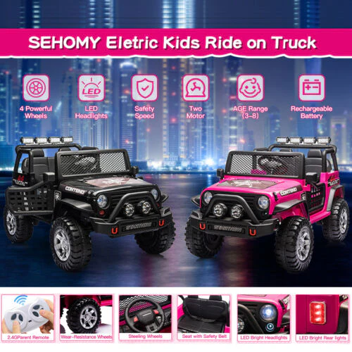 2-Seater Electric Toy Jeep for Kids with Remote Control, USB and Bluetooth Connectivity - Image 2