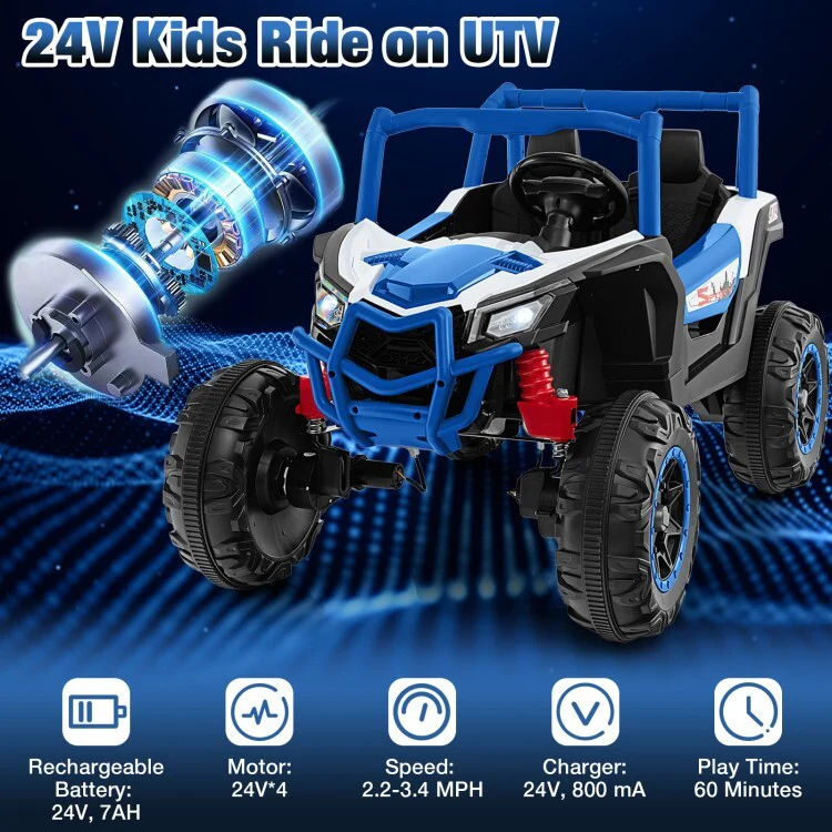 24V 2-Seater Kids Battery Ride-On UTV Car with 2.4G Remote Control - Image 7