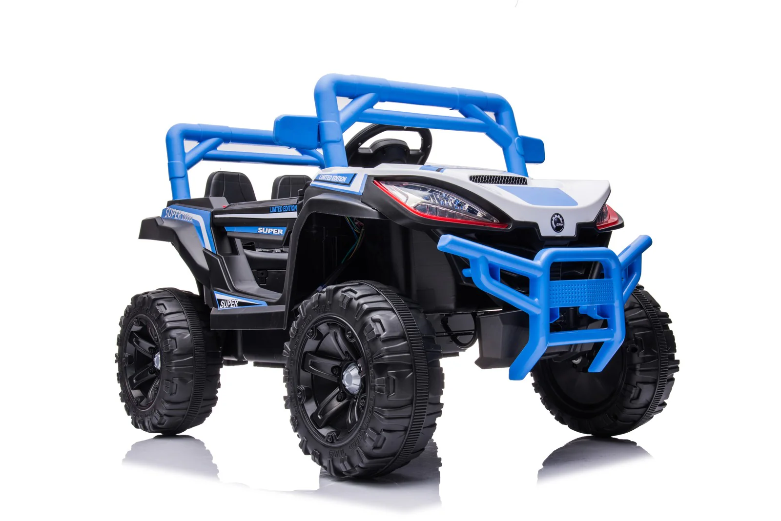 12V Blue 2-Seater Kids Electric Ride-On Car with Remote Control, Lights, and Music - Image 2