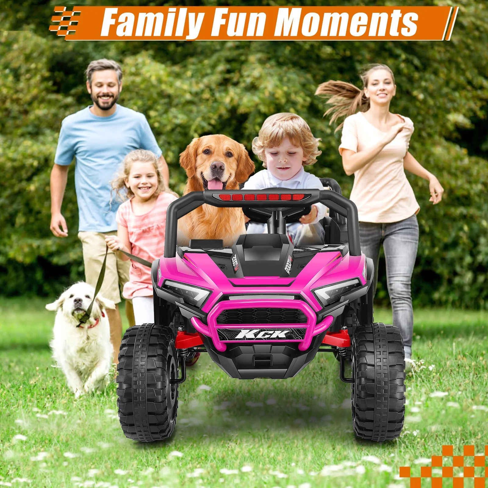 24V Power Kids Electric UTV Ride-On Toy with Remote Control for Two - Image 10