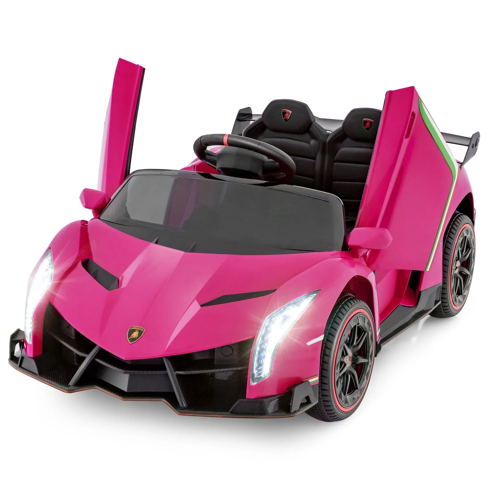 12V 4WD Licensed Lamborghini Veneno Electric Ride-On Car for Kids, 2-Seater