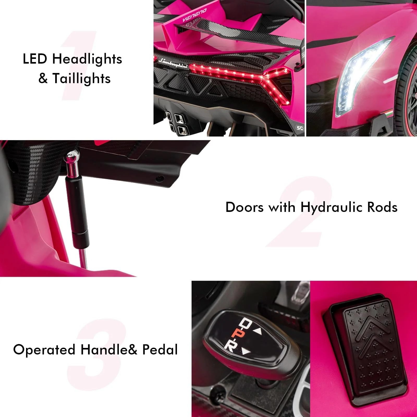 12V 4WD Licensed Lamborghini Veneno Electric Ride-On Car for Kids, 2-Seater - Image 8