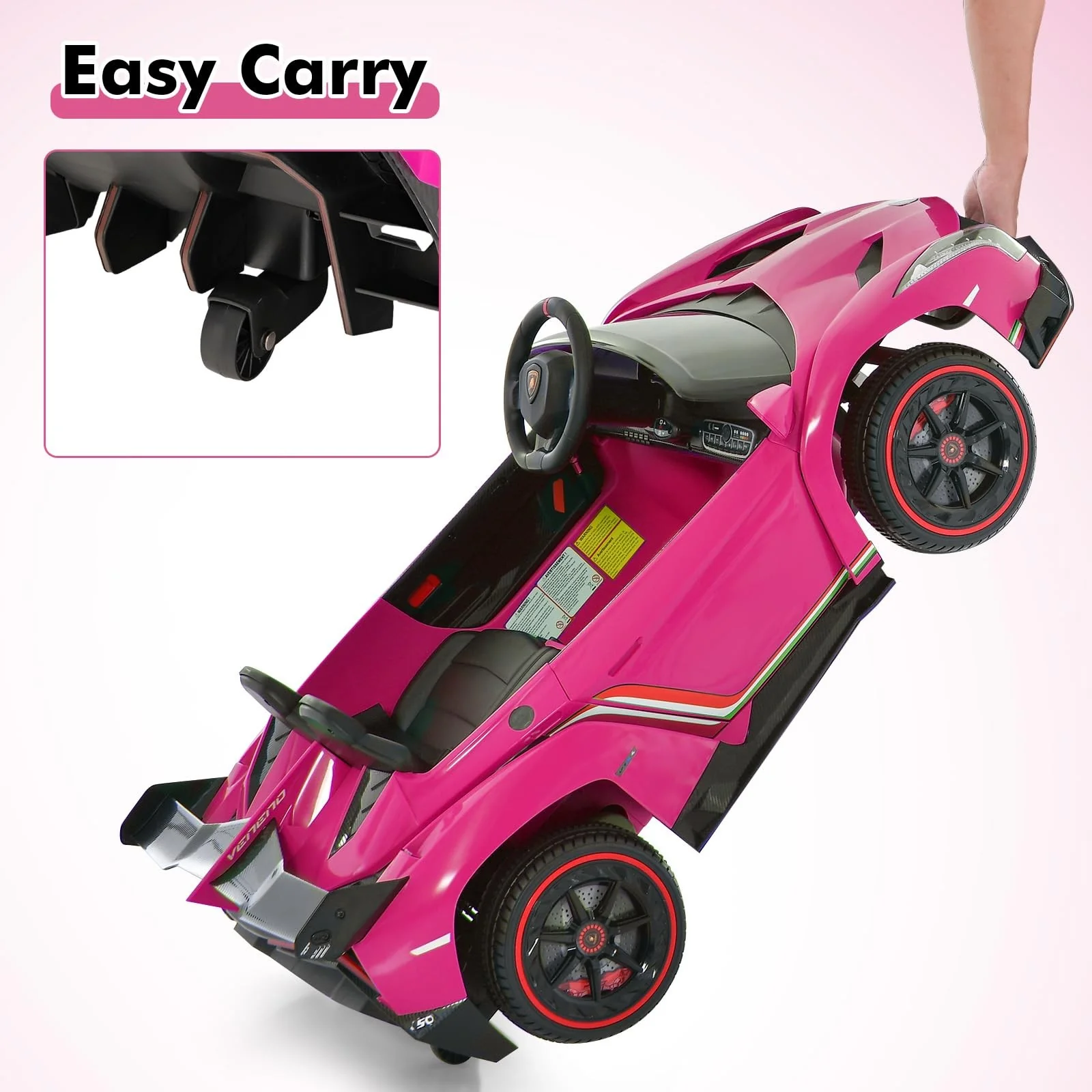 12V 4WD Licensed Lamborghini Veneno Electric Ride-On Car for Kids, 2-Seater - Image 9