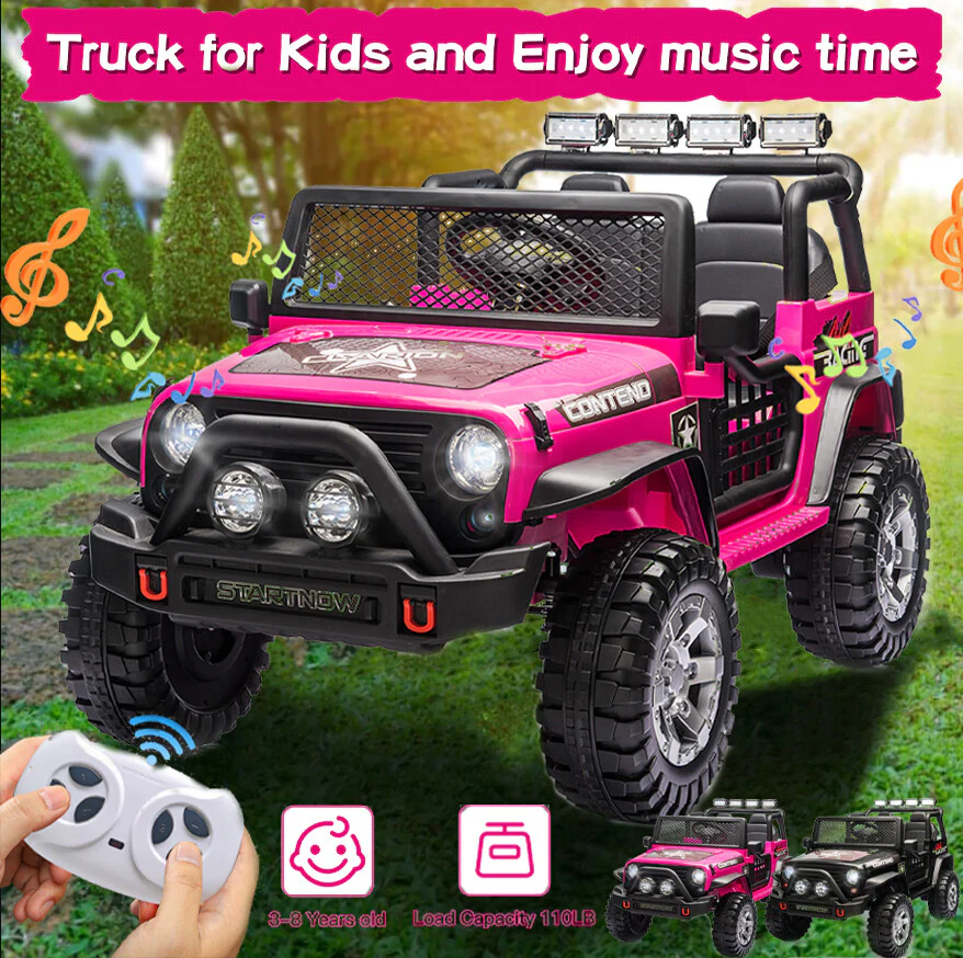 12V Electric 2-Seater Kids Ride-On Jeep Truck with Remote Control - Image 2