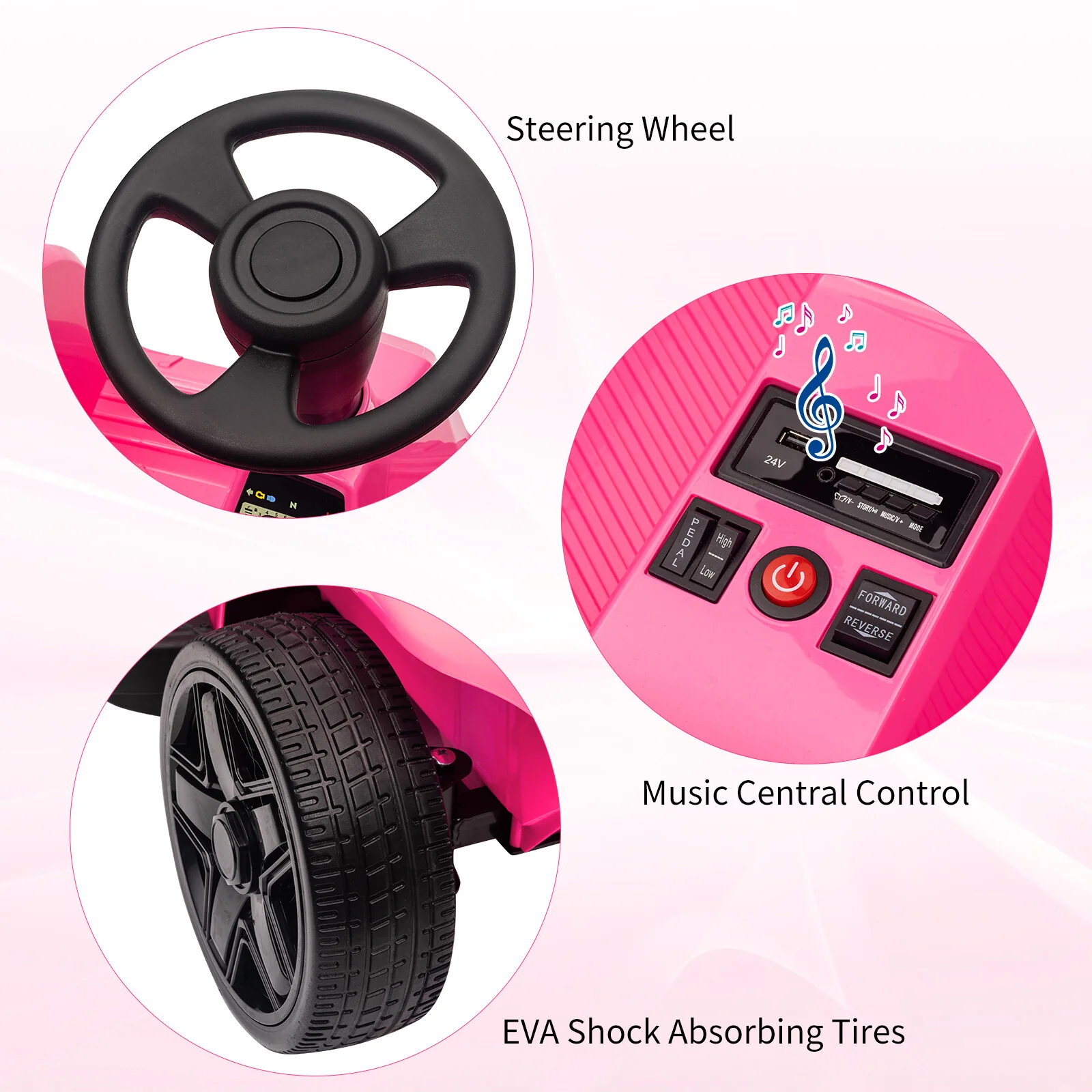 2-Seater 24V Electric Ride-On Car Toy with Remote Control for Kids - Image 22