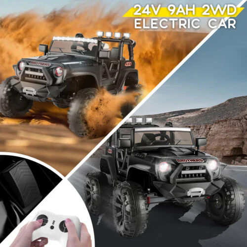 2-Seater Kids Ride on Car Truck with Remote Control, 3 Speeds, and LED Lights - 24V 2x200W - Image 2