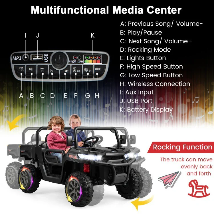 2-Seater Electric Ride-On Kids Dump Truck with Functional Bed and Shovel - Image 8