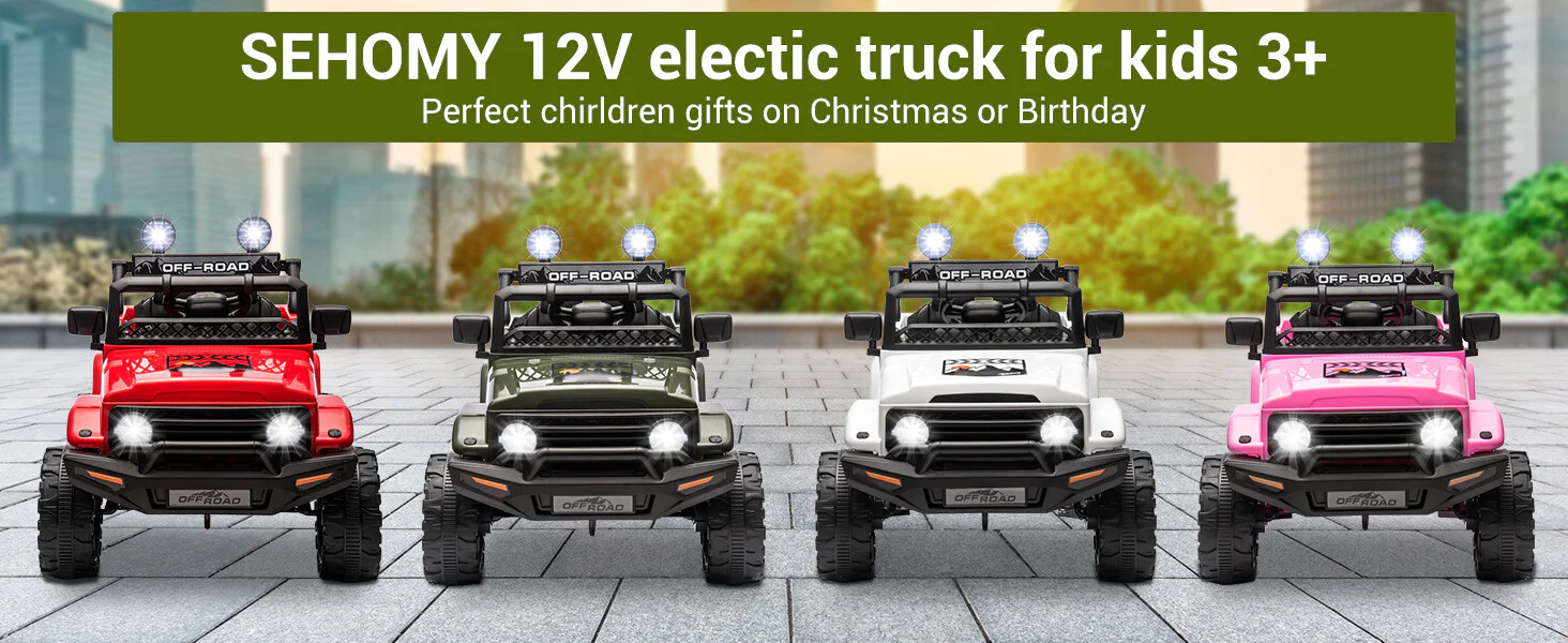 2-Seater Kids Electric Ride-On Jeep Truck with 12V Battery, RC Control, and MP3 Player - Image 3
