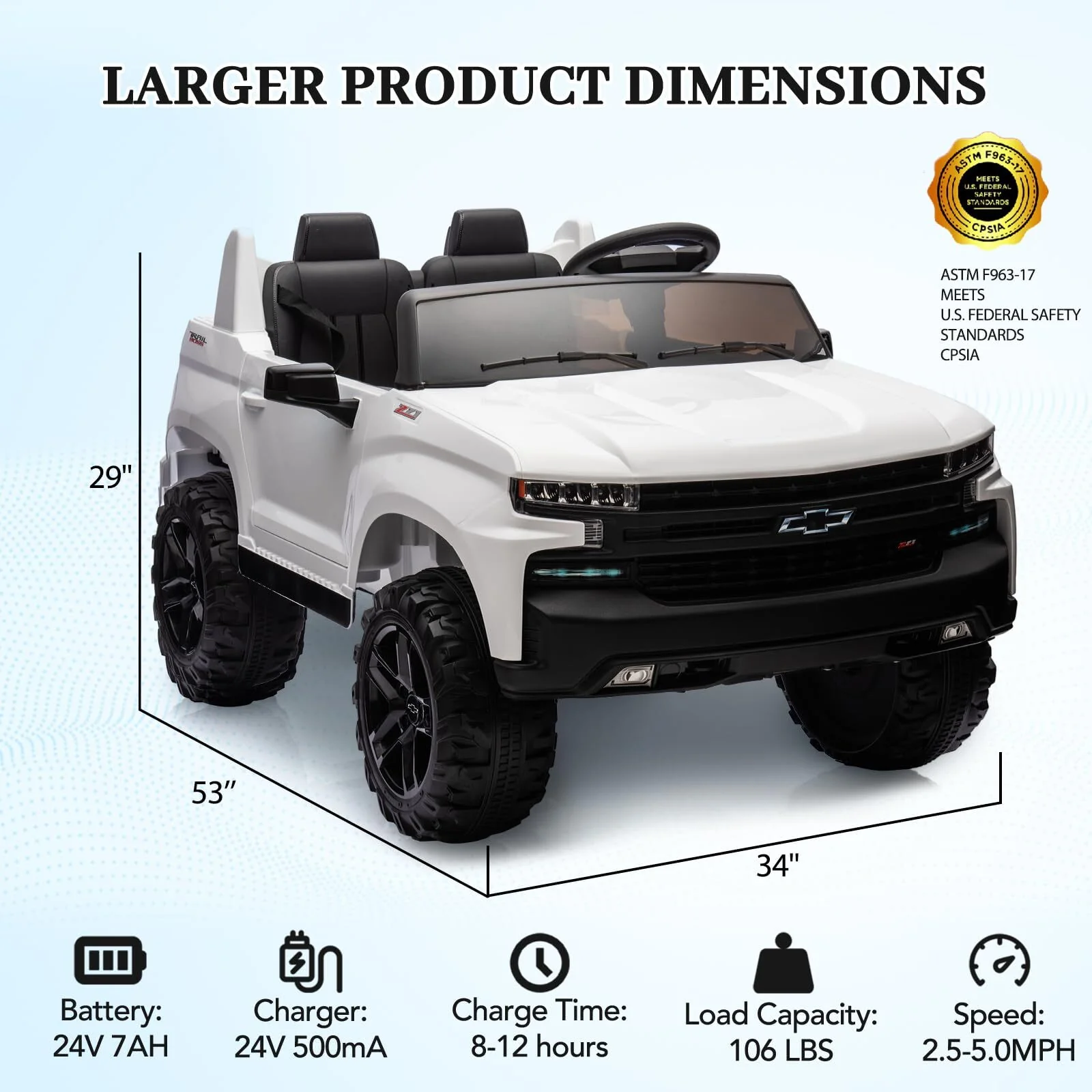 2-Seater Kids Electric Ride-On Truck 24V Battery with Remote Control Toy - Image 9