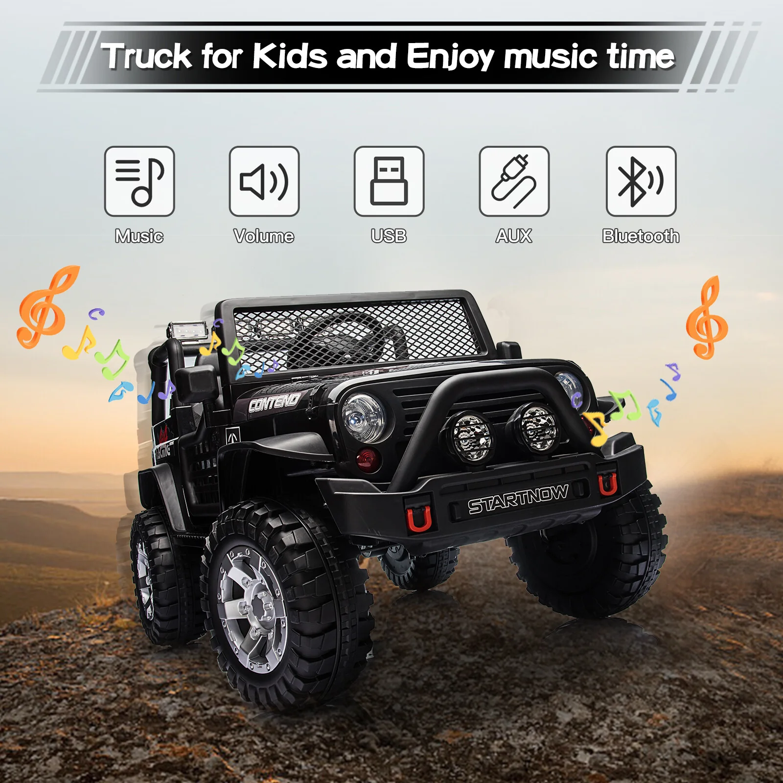12V Battery-Powered 2-Seater Kids Electric Ride-On Truck Car with Remote Control - Image 7