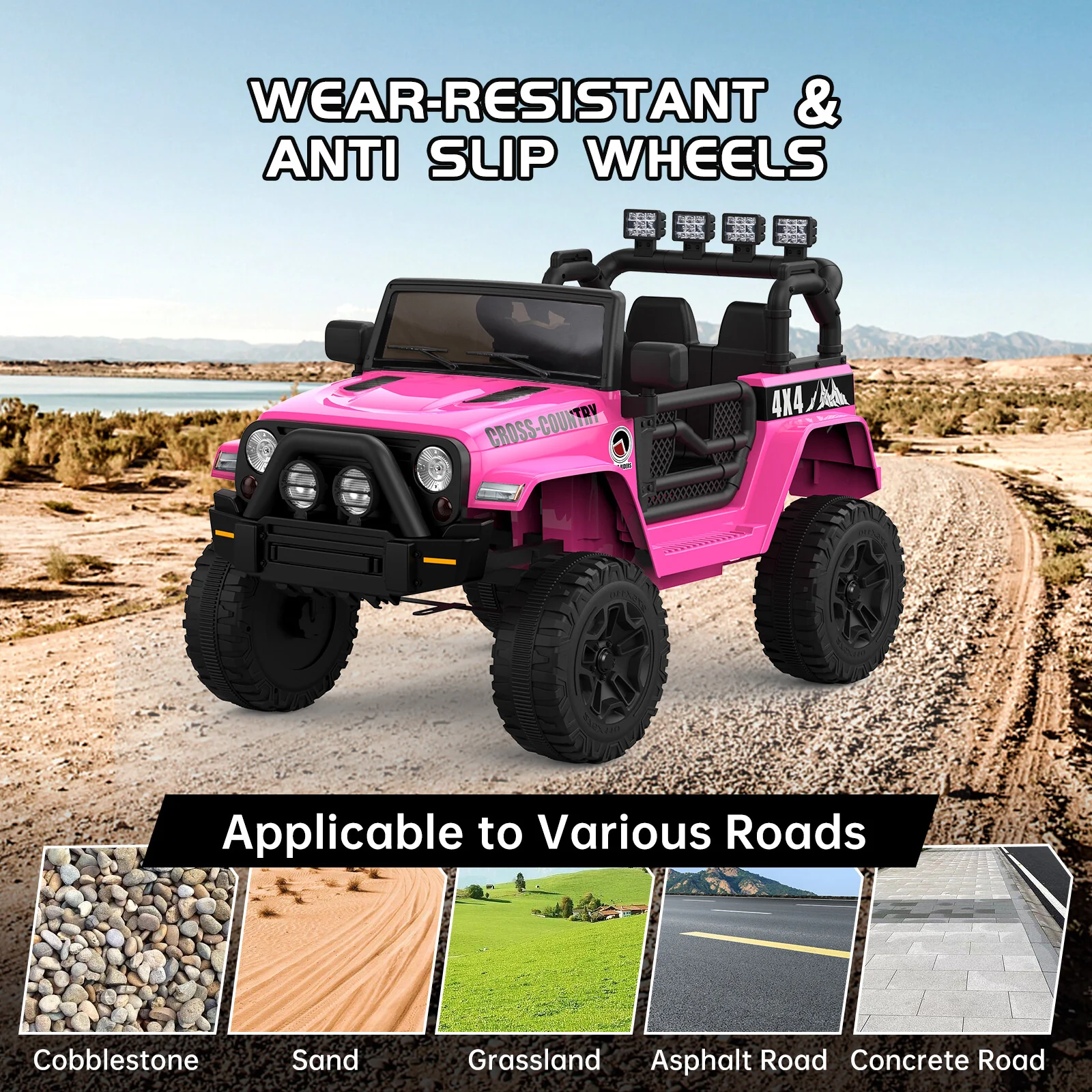 12V Battery-Powered 2-Seater Kids Electric Ride-On Truck with Remote Control - Image 7