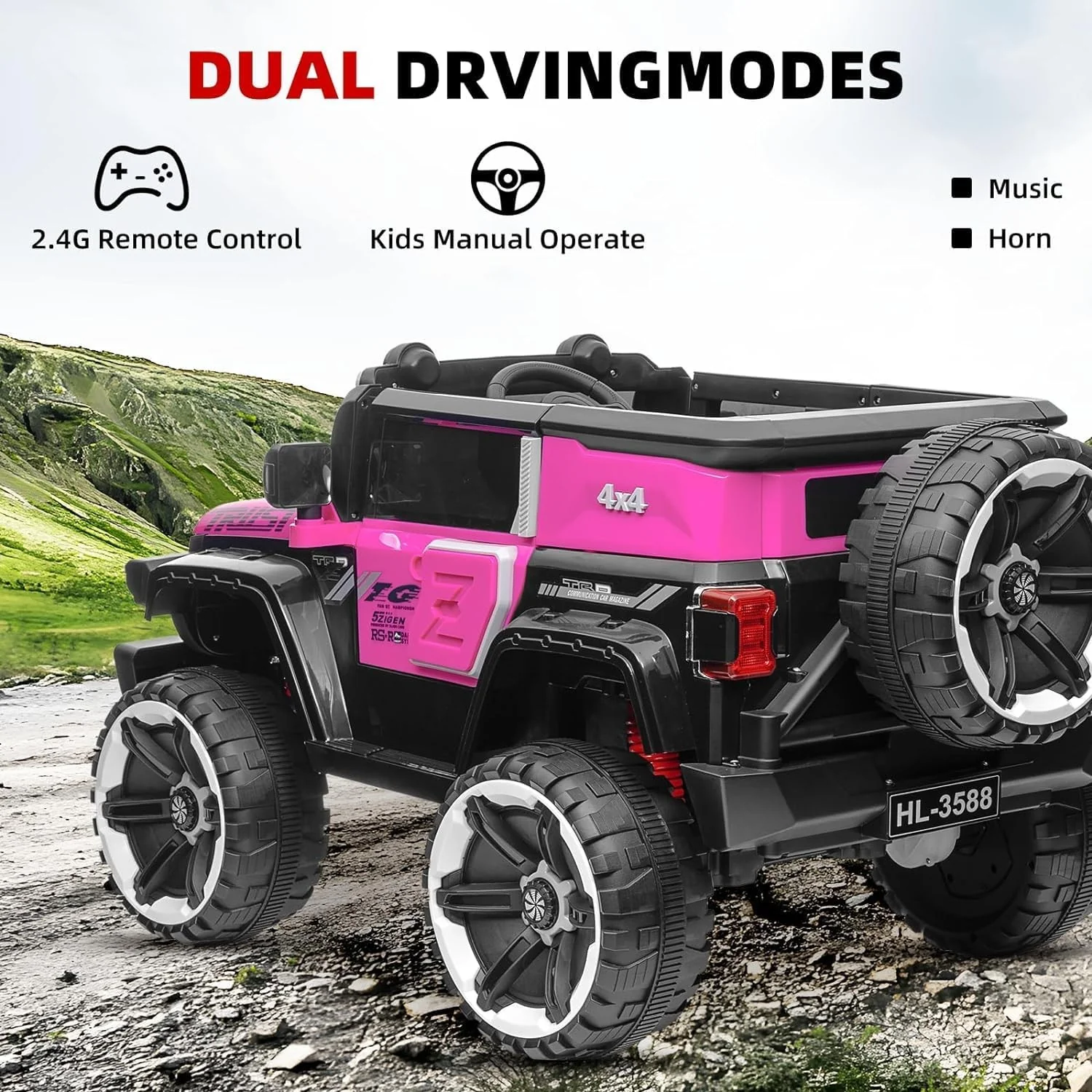 12V Battery-Powered 2-Seater Kids Electric Ride-On Truck Car with Remote Control - Image 17