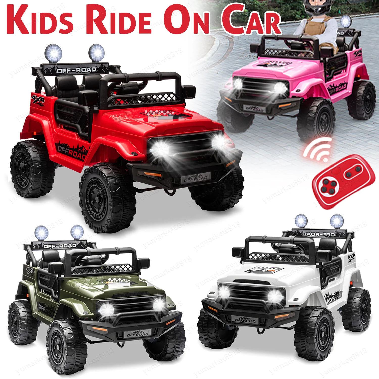 12V Battery-Powered 2-Seater Kids Electric Ride-On Truck Car with Remote Control - Image 10
