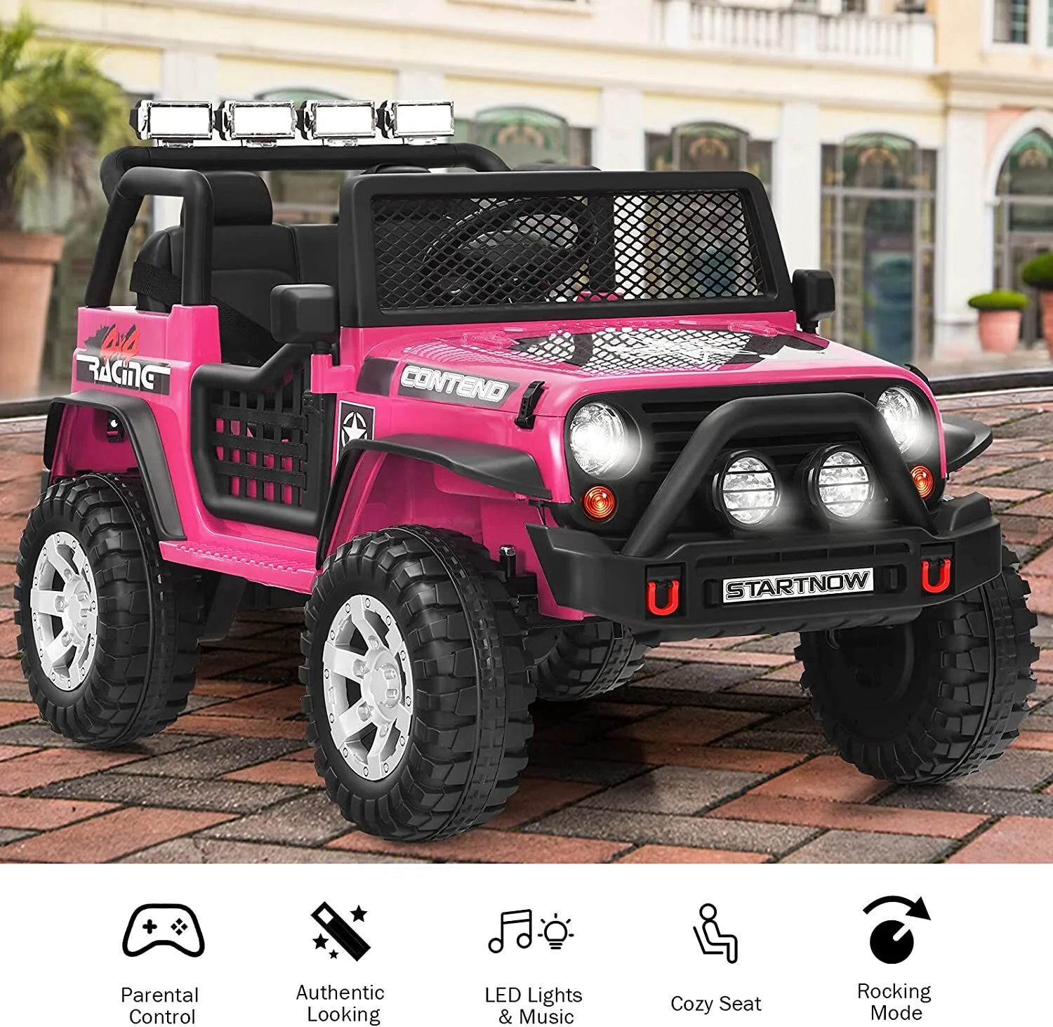 2-Seater Kids 12V Electric Ride-On Truck Car with Remote Control - Image 3