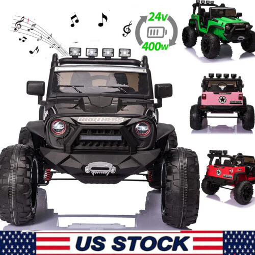 2 Seater Kids Ride On Truck Car with Remote Control and Powerful 200W Motors - 3 Speed Options and LED Lights - Image 2