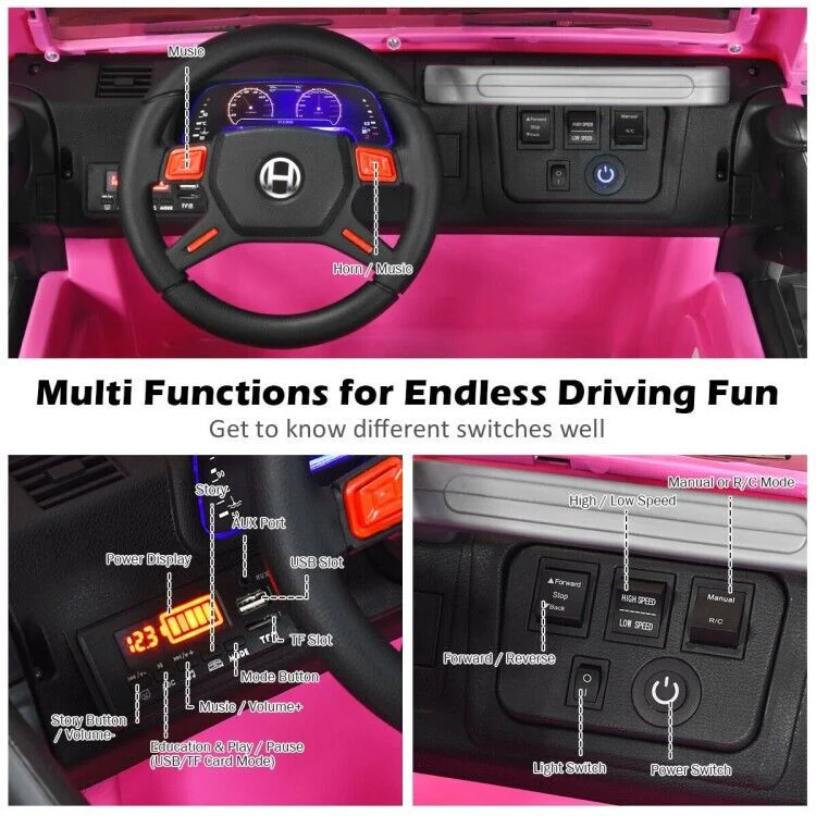 2-Seater Remote Control Ride-On Truck with Storage for Kids - 12V - Image 9