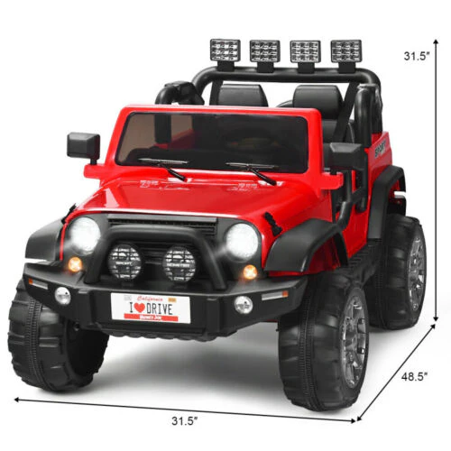 2-Seater Remote Control Ride-On Truck with Storage Room - 12V - Image 4