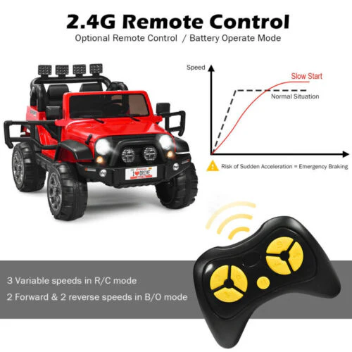 2-Seater Remote Control Ride-On Truck with Storage Room - 12V - Image 9