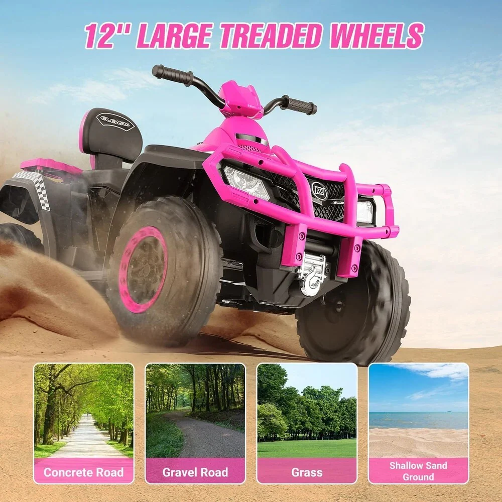 2-Seater Ride-On ATV for Big Kids - 4-Wheeler Quad Toy with 10AH Battery - Image 5