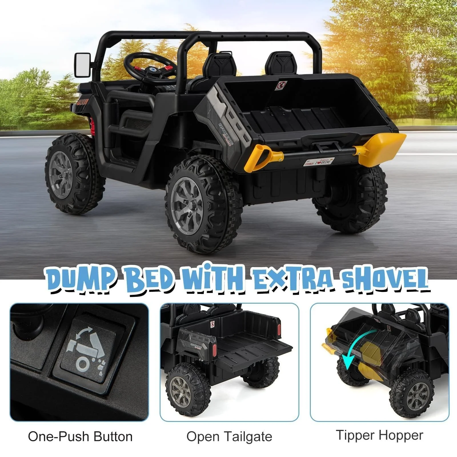 2-Seater 12V Off-Road UTV Electric Ride-On Car with Remote Control - Image 4