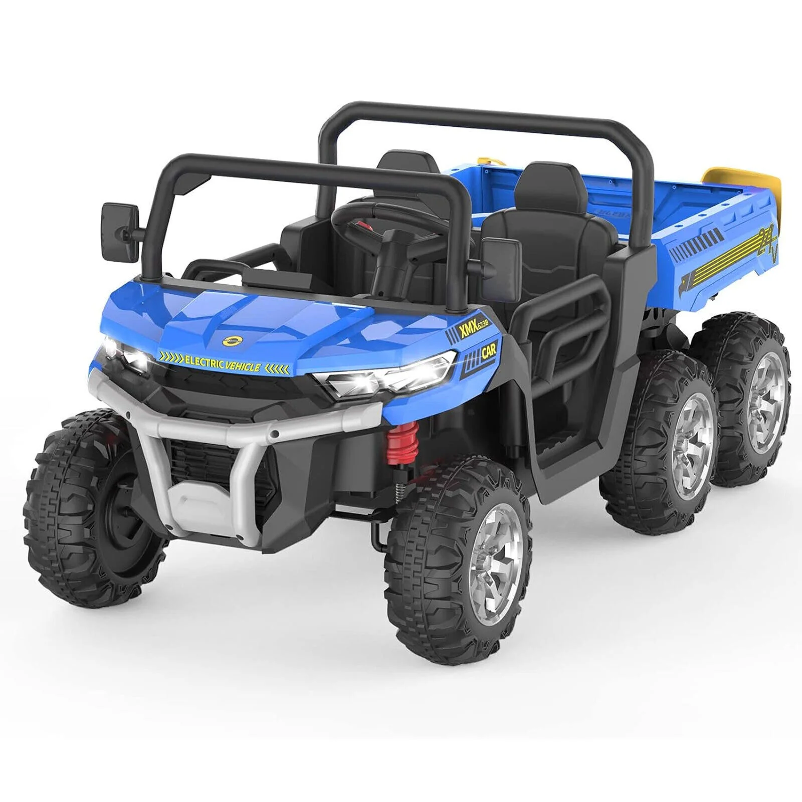 2-Seater 24V Electric Kids Ride-On Dump Truck 4WD Off-Road with Remote Control Blue - Image 9