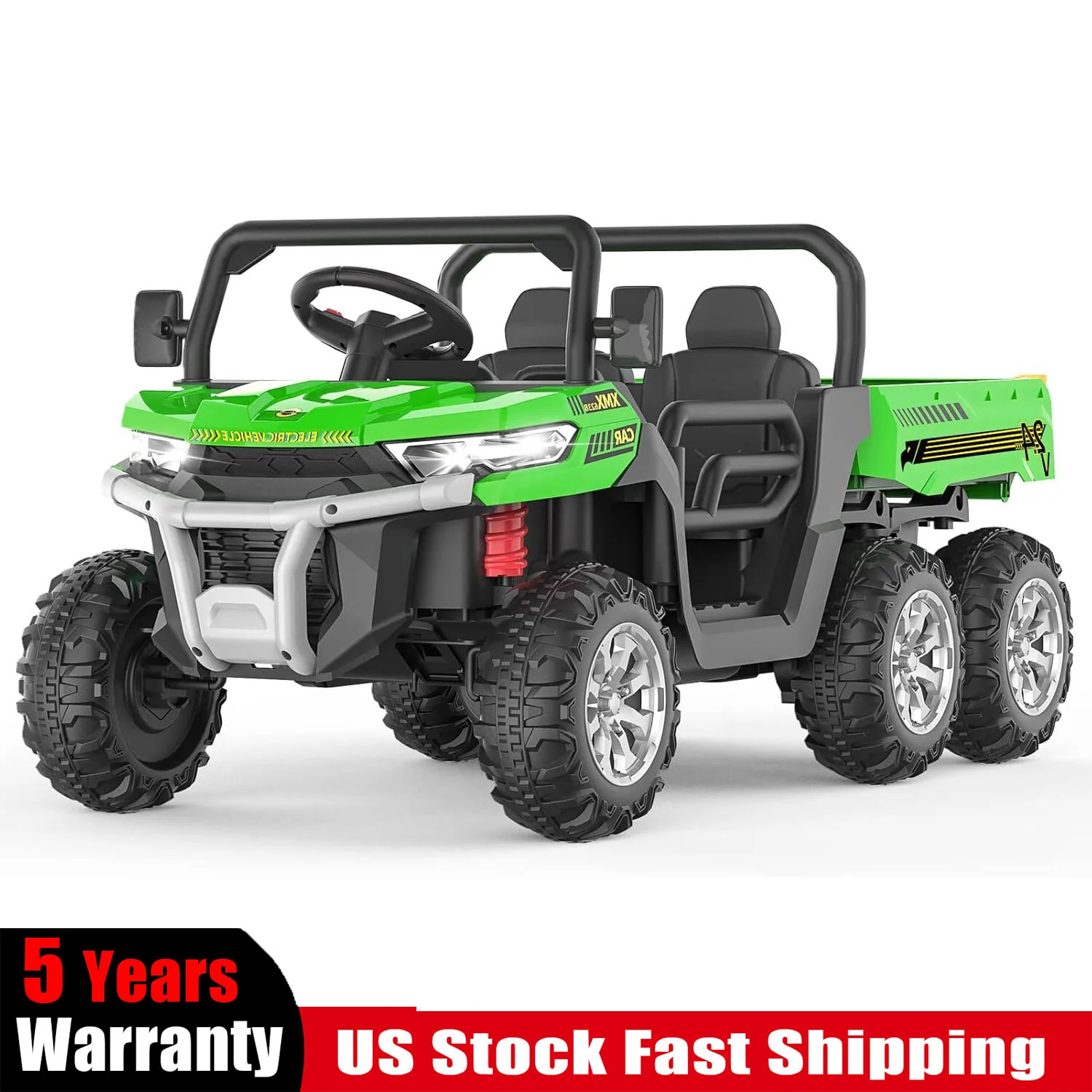 24V Electric 2-Seater Kids Ride-On Dump Truck 4WD Off-Road with Remote Control Green - Image 9