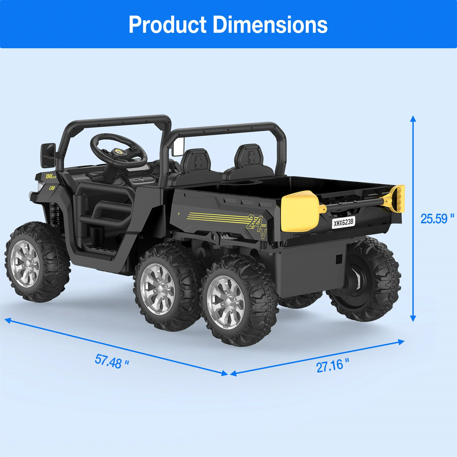 24V 2-Seater Electric Kids Ride-On Dump Truck with Remote Control - Image 23