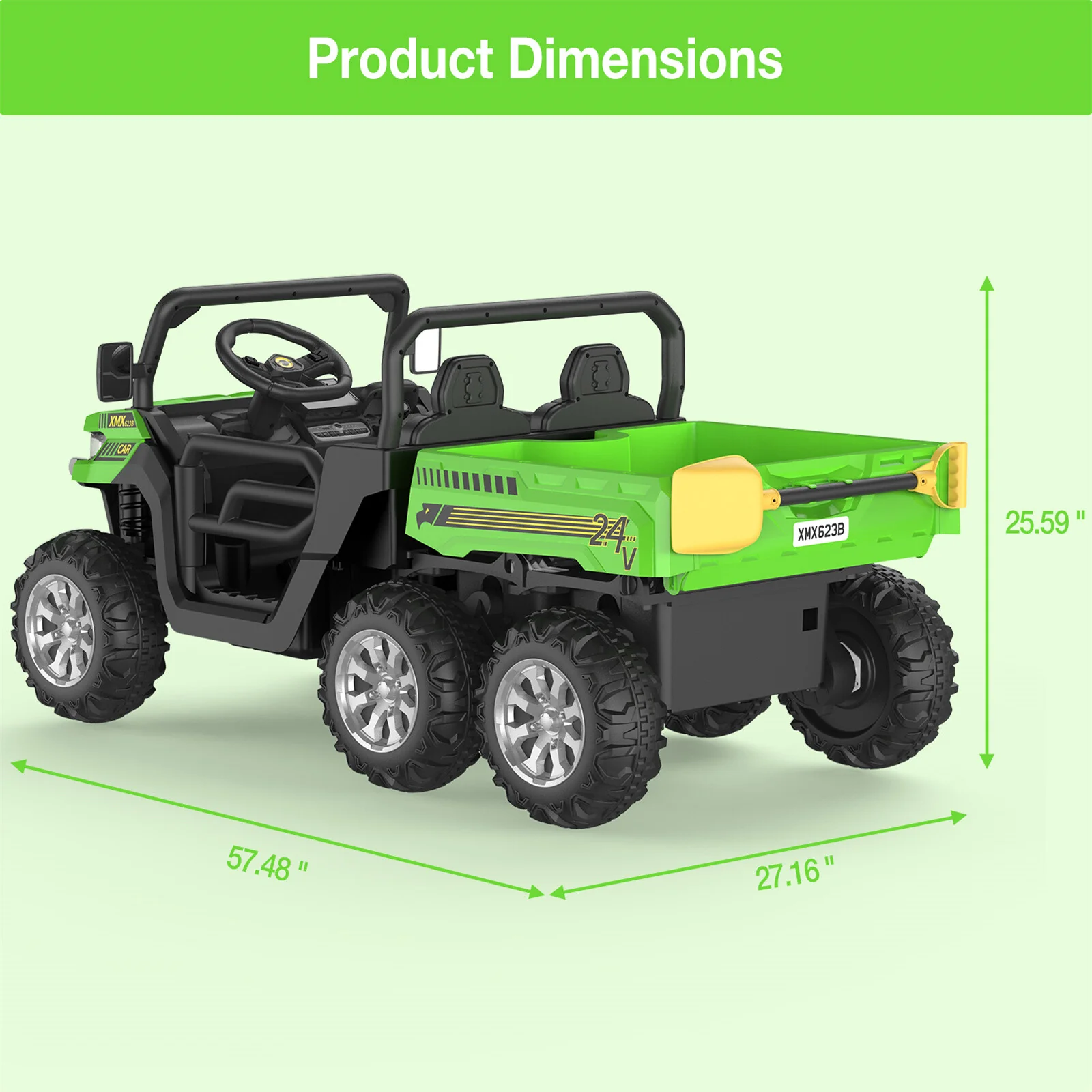 2-Seater 24V Electric Kids Ride-On Dump Truck with Remote Control - Image 5