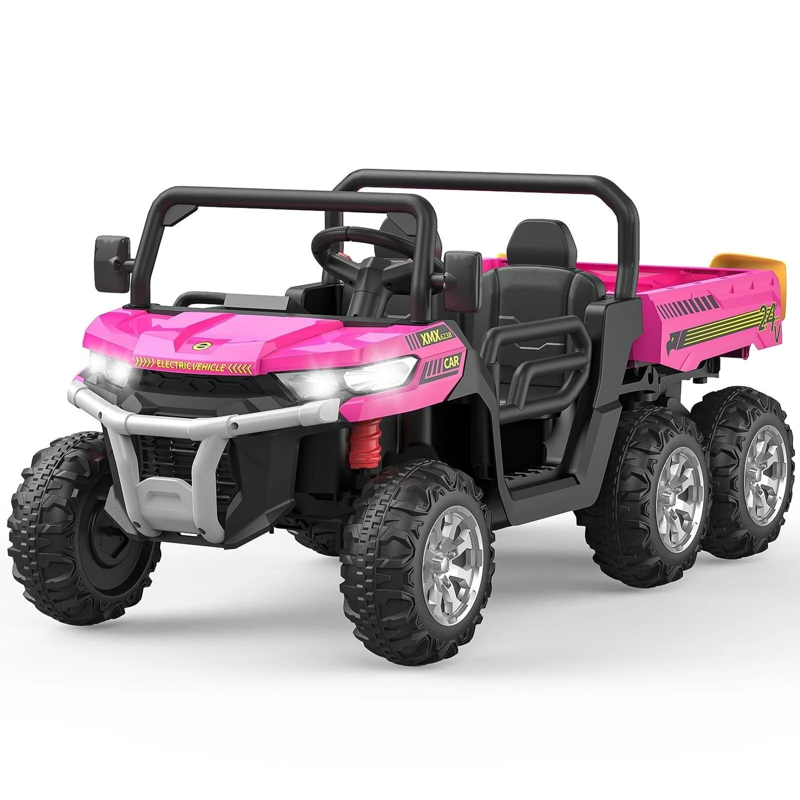 2-Seater 6x6 24V Kids Ride-On Dump Truck with Remote Control - Image 6
