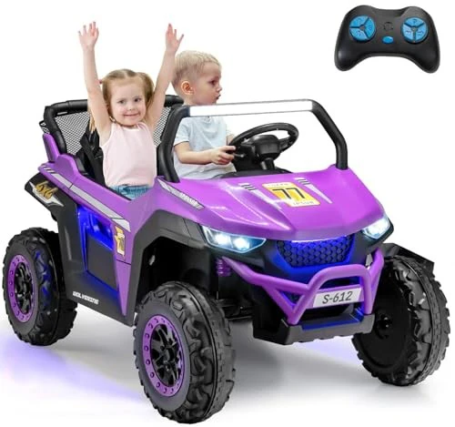 12V Two-Seater Kids' Electric Ride-On UTV Car in Violet - Image 2