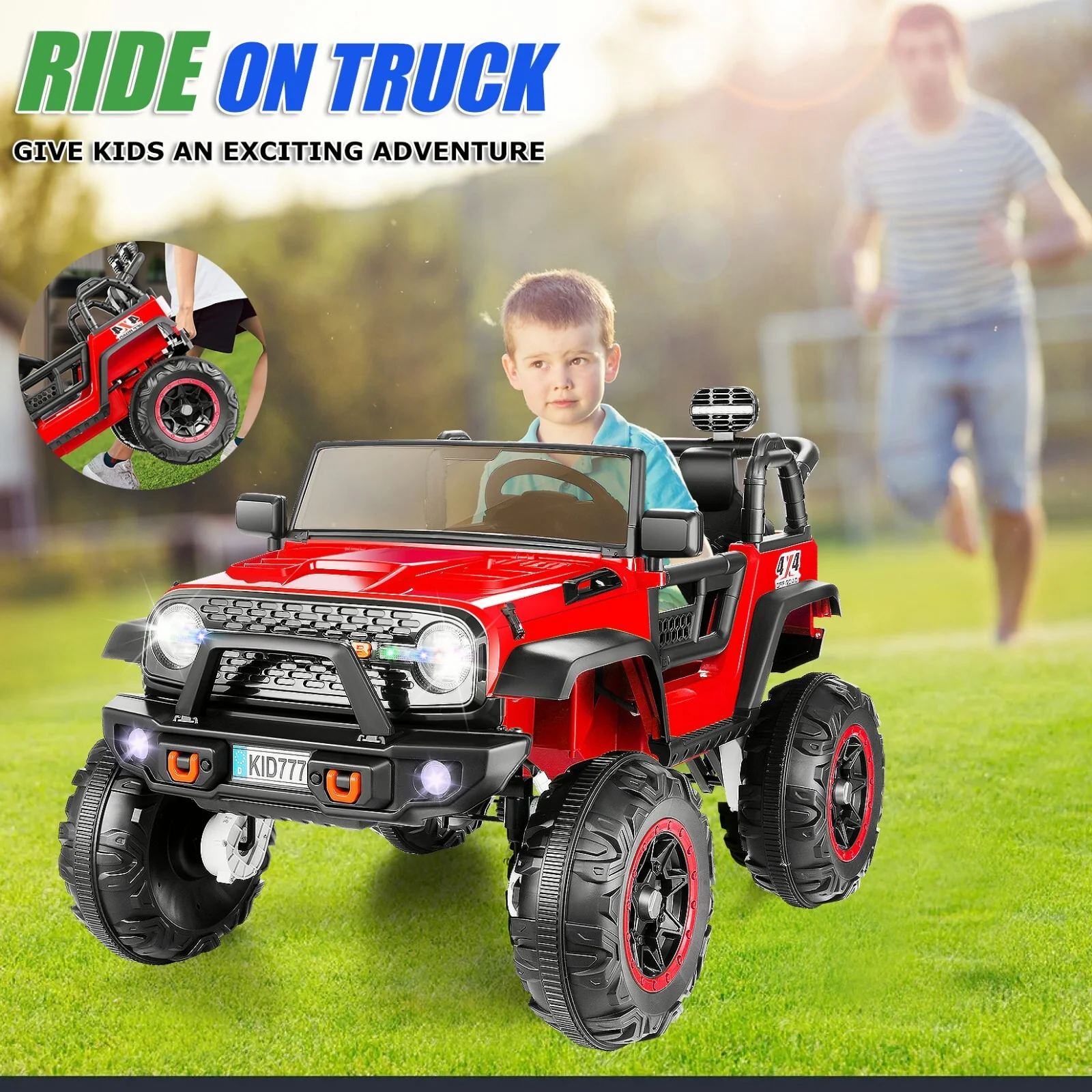 2-Seater 24V 400W Electric Ride-On Jeep Truck for Kids with Remote Control - Image 18
