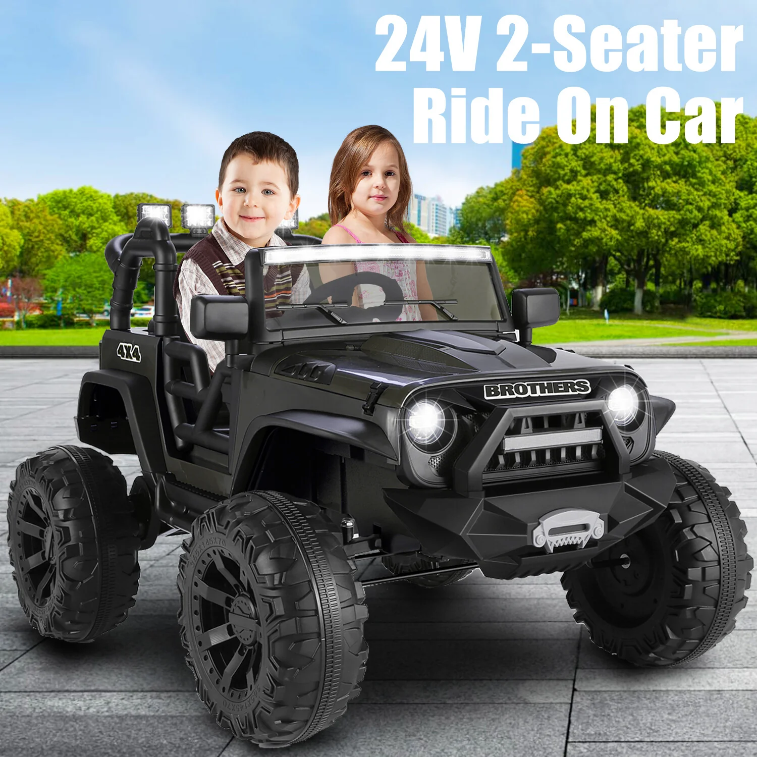 24V Electric 2-Seater Kids Ride-On Truck with Remote Control and Battery-Powered Wheels - Image 33