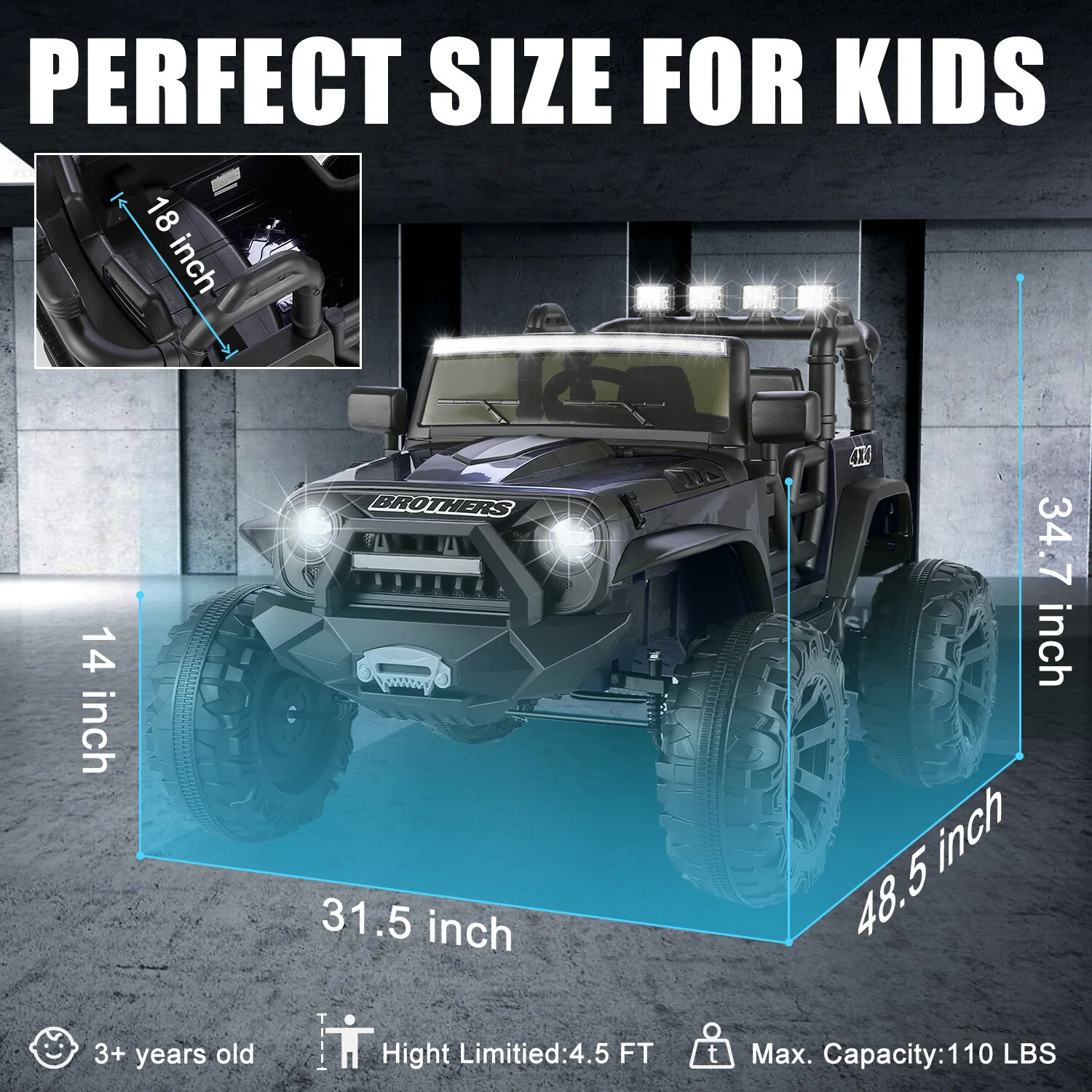 2-Seater Electric Ride-On Truck for Kids with 24V Battery and Remote Control - Image 42