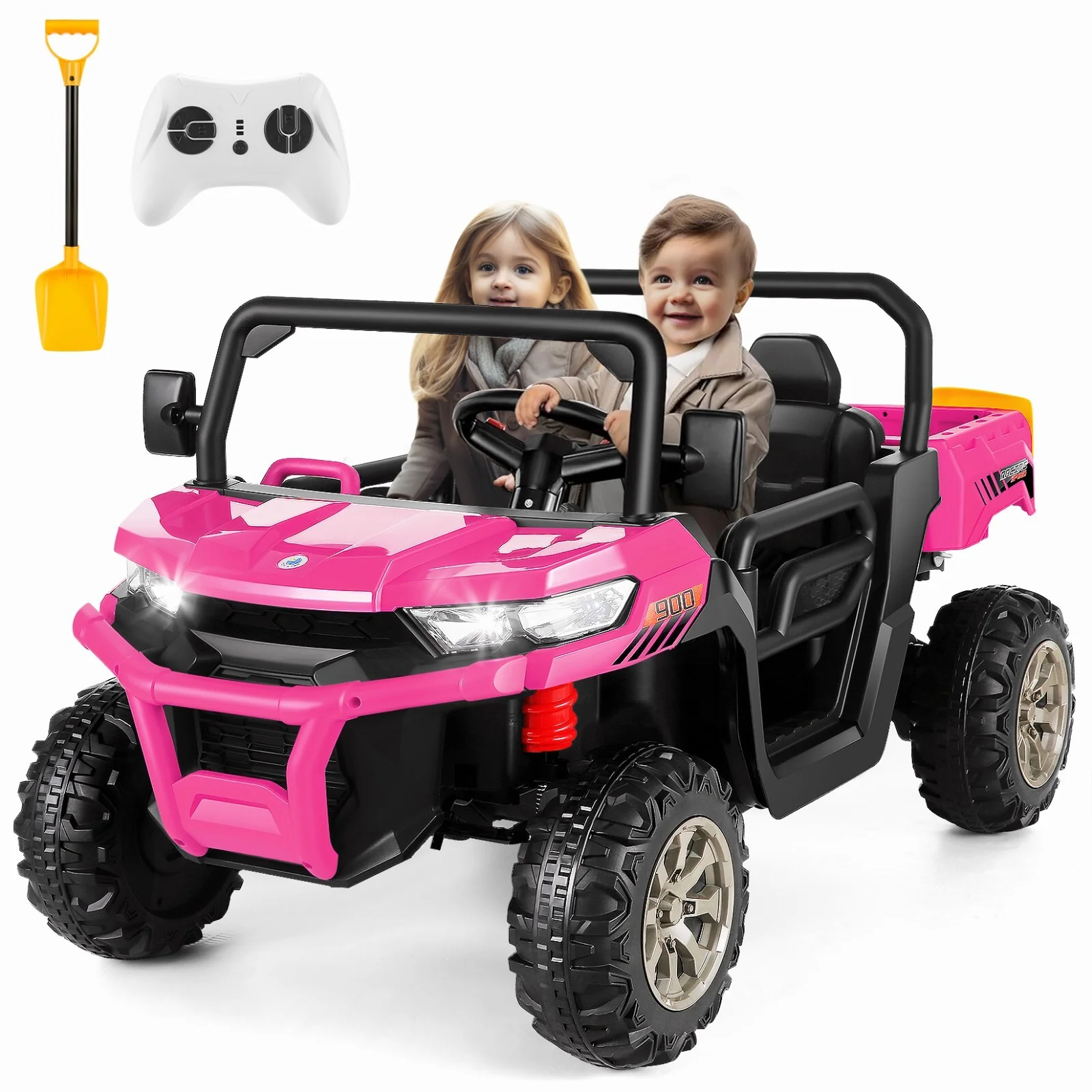2-Seater 24V Electric 4WD Ride-On Dump Truck Car for Kids with Functional Dump Bed - Image 3