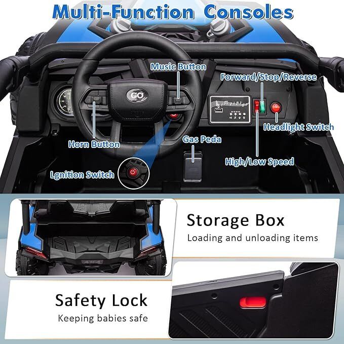 2-Seater 24V Electric Ride-On Car with Remote Control for Older Kids - Image 12